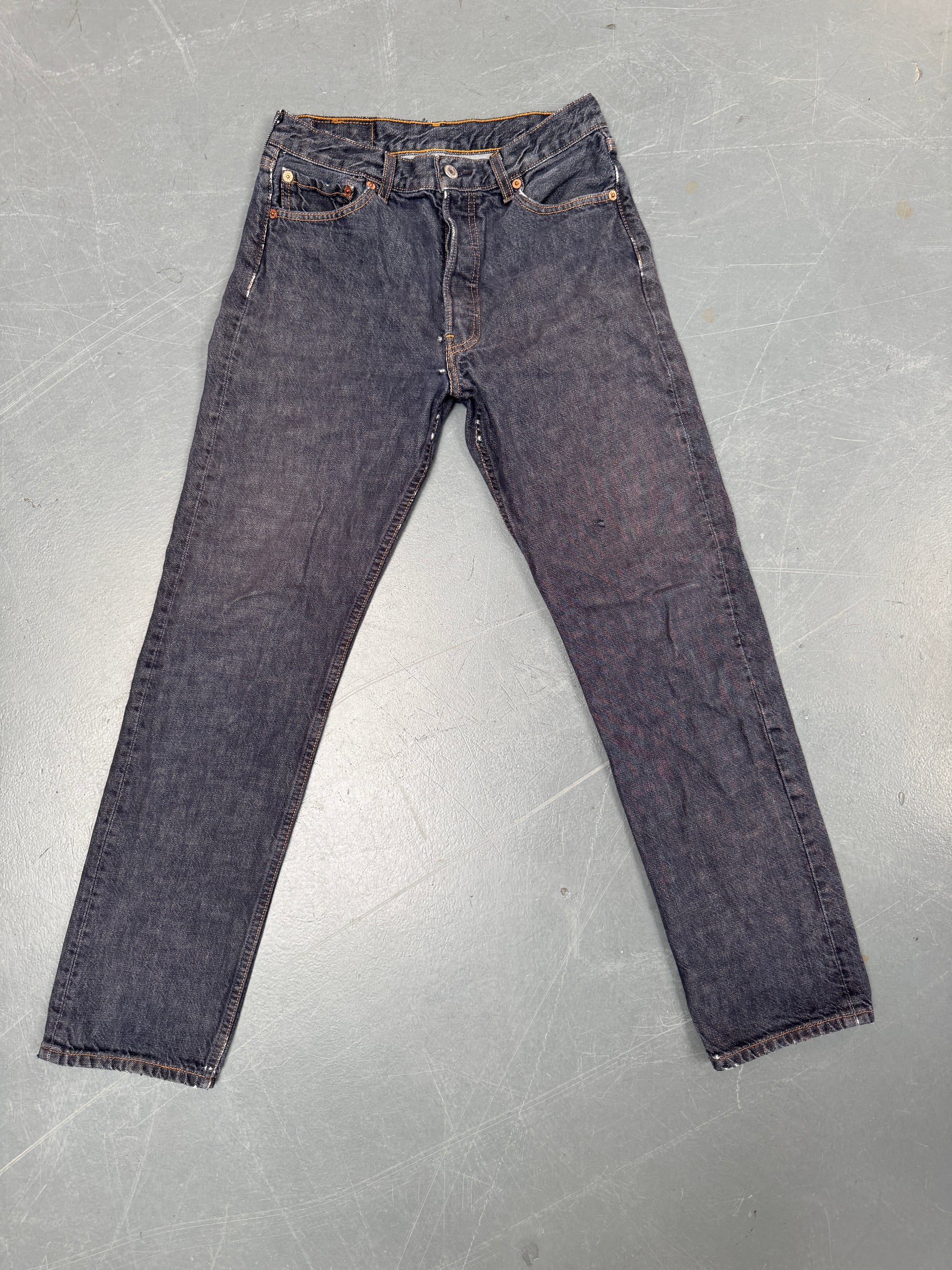 Mens Levis 501 Regular Fit Vintage Jean - W 26 L 30 - Slate Grey SL121