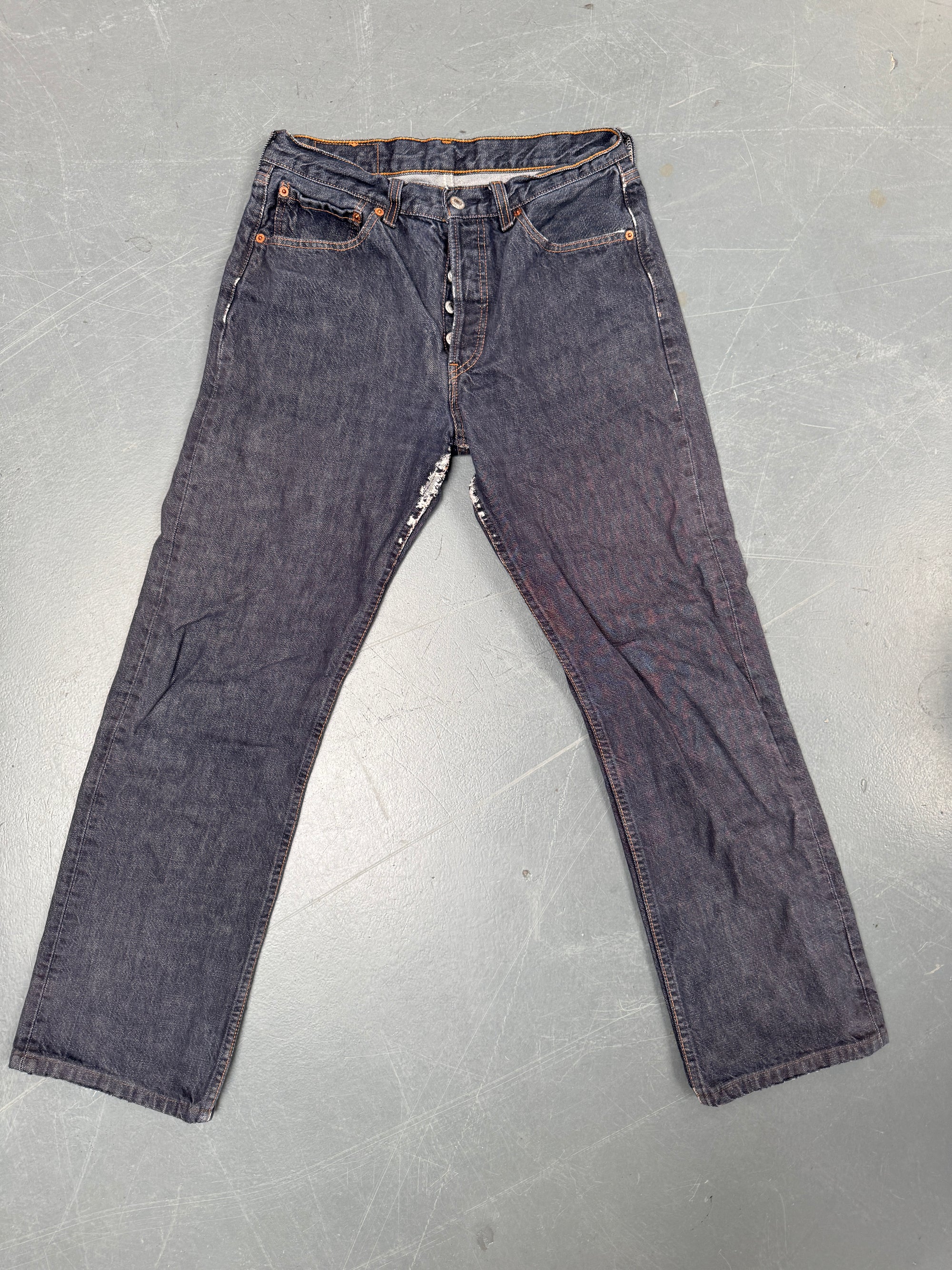 Mens Levis 501 Regular Fit Vintage Jean - W 29 L 29 - Slate Grey SL122