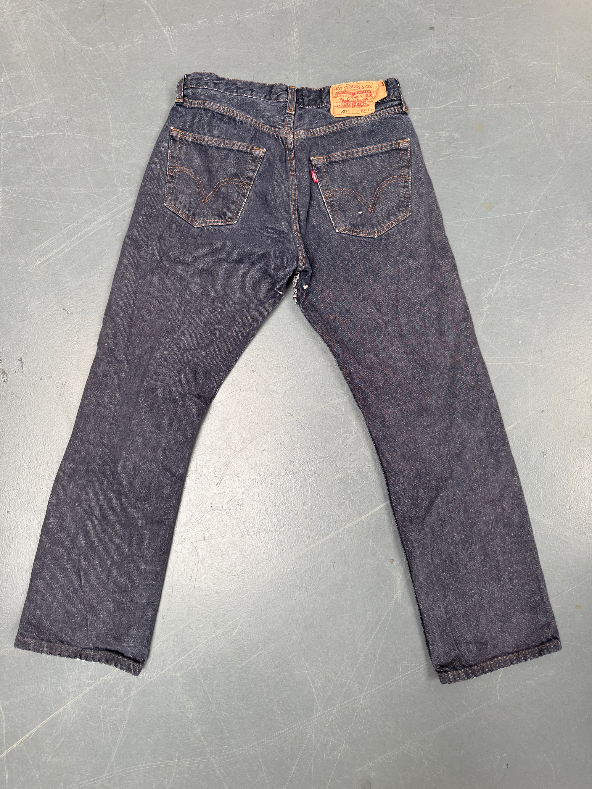 Mens Levis 501 Regular Fit Vintage Jean - W 29 L 29 - Slate Grey SL122