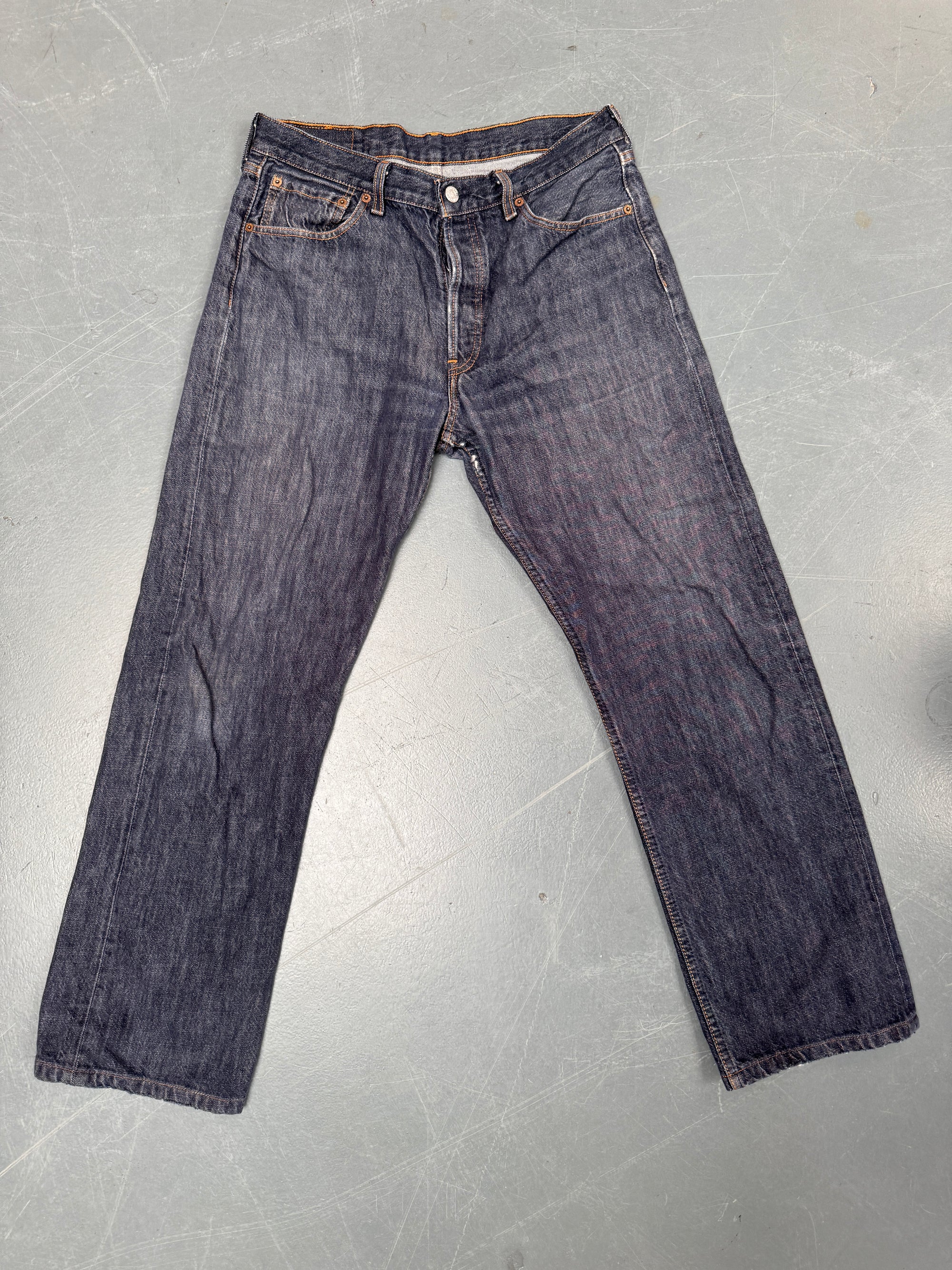 Mens Levis 501 Regular Fit Vintage Jean - W 30 L 30 - Slate Grey SL123