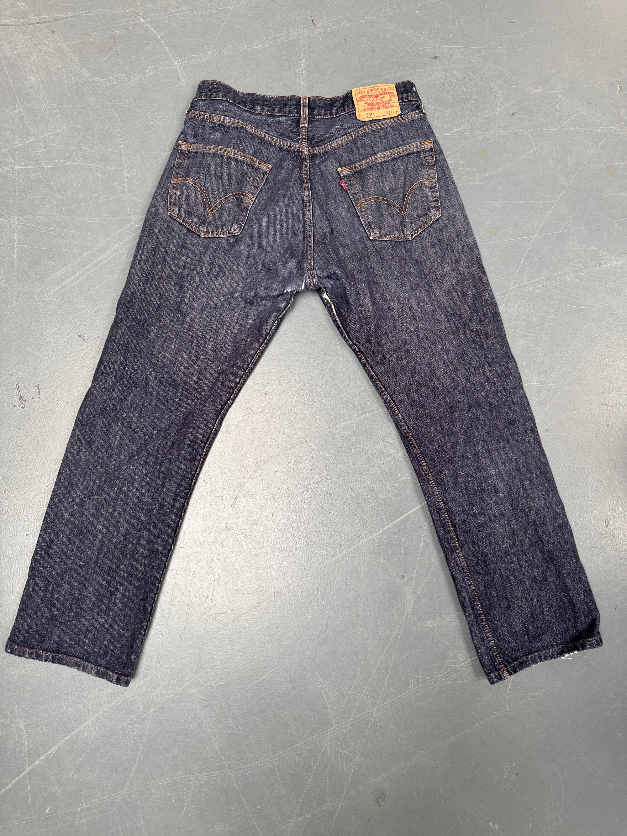 Mens Levis 501 Regular Fit Vintage Jean - W 30 L 30 - Slate Grey SL123