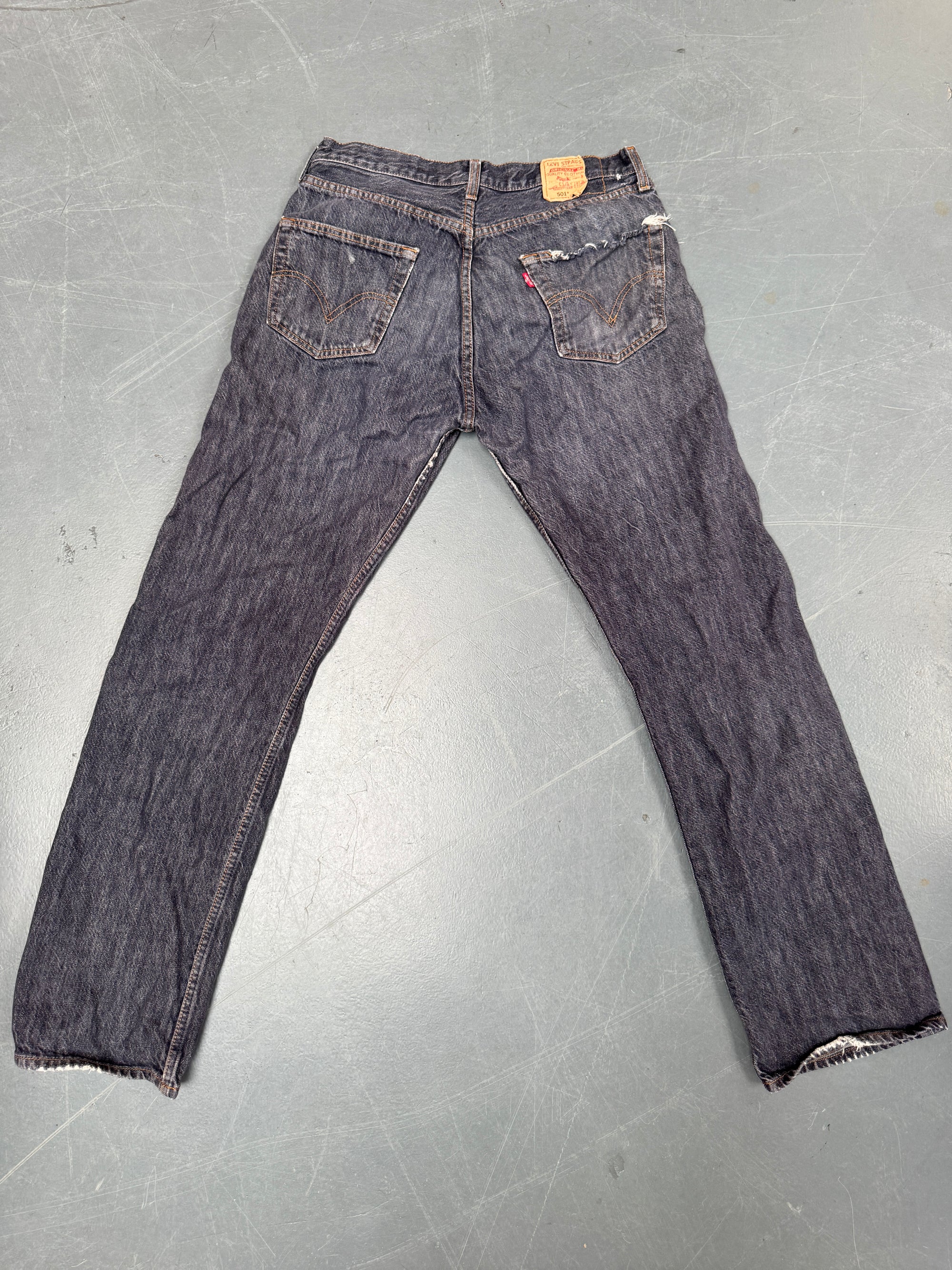 Mens Levis 501 Regular Fit Vintage Jean - W 31 L 32 - Slate Grey SL124