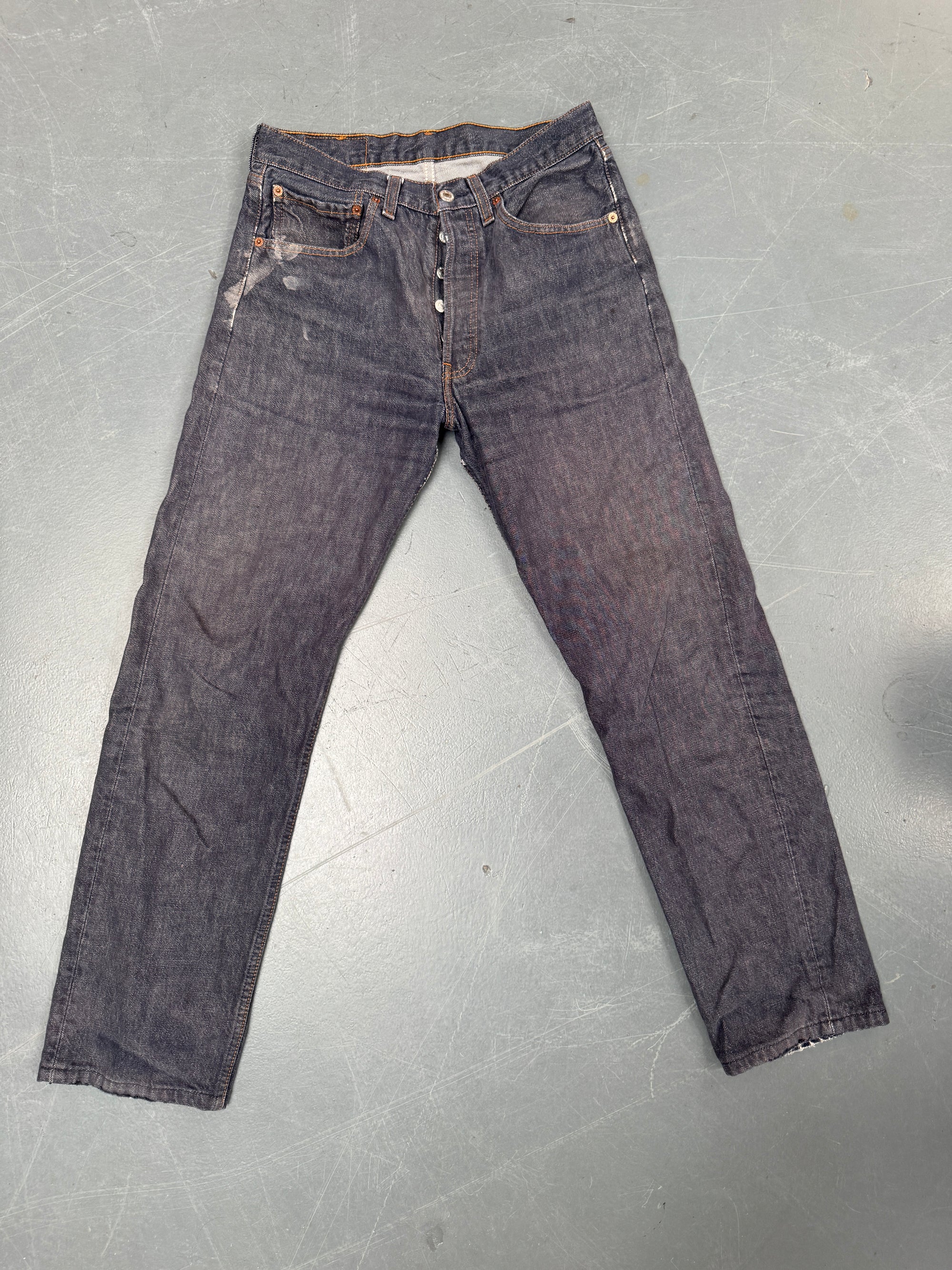 Mens Levis 501 Regular Fit Vintage Jean - W 28 L 29 - Slate Grey SL125