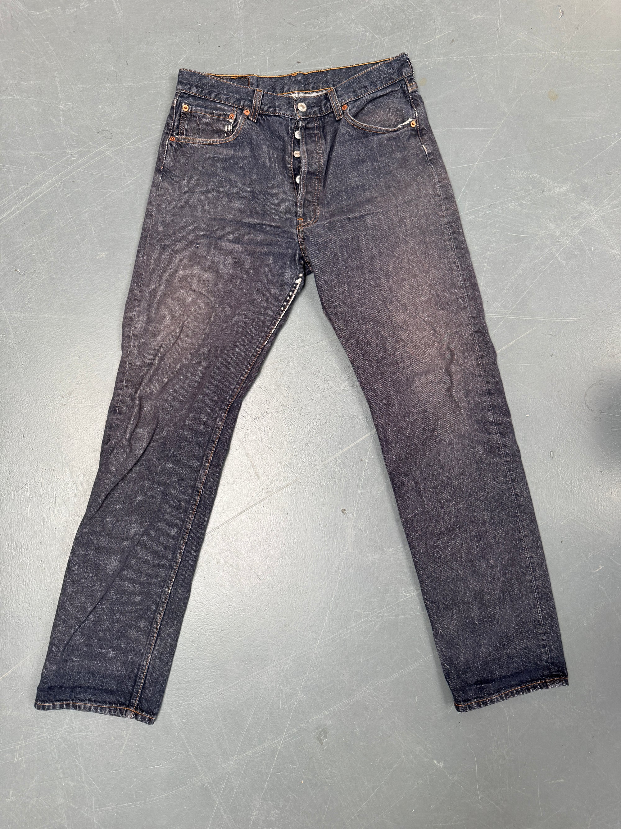 Mens Levis 501 Regular Fit Vintage Jean - W 30 L 33 - Slate Grey SL126