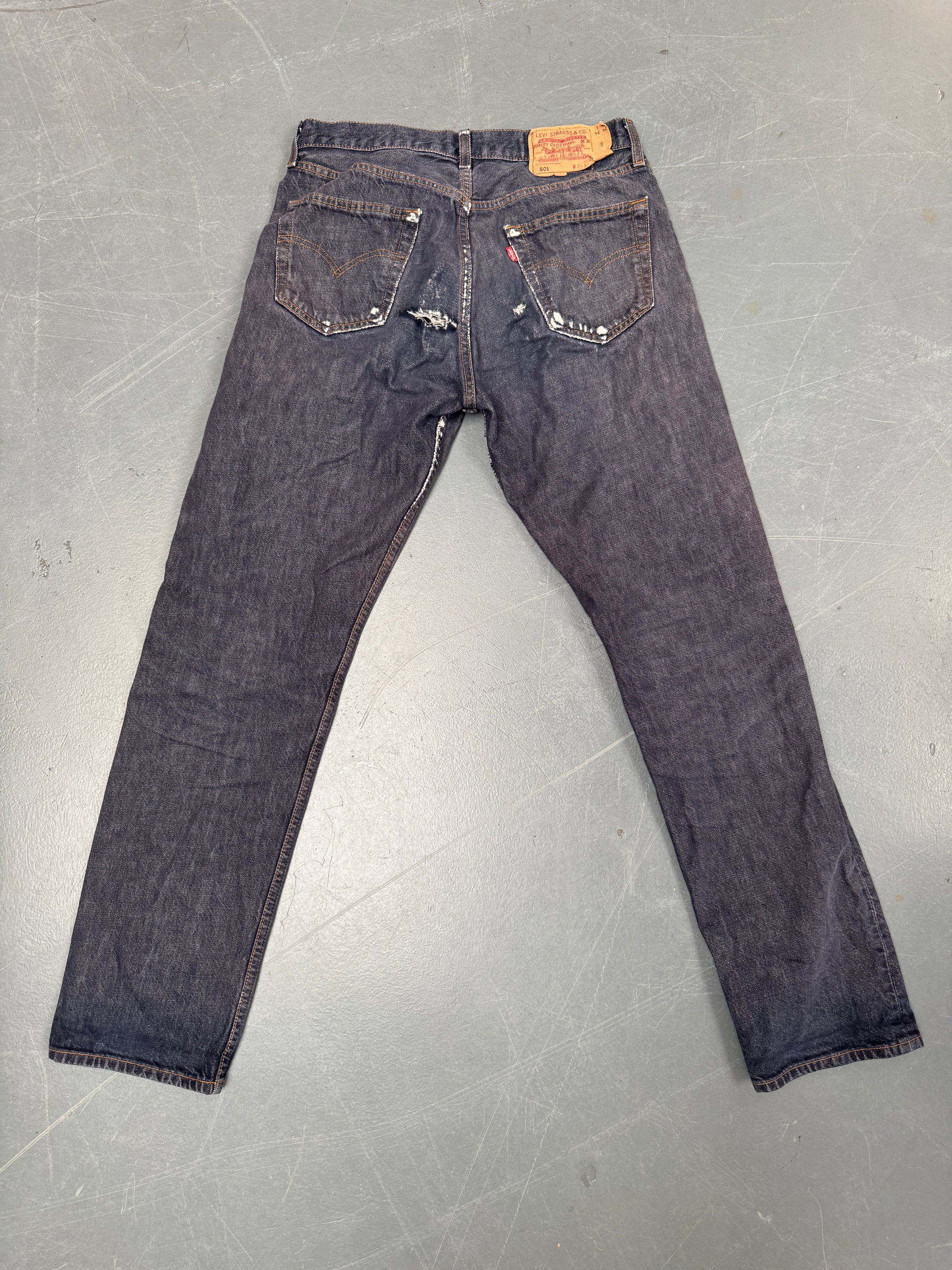 Mens Levis 501 Regular Fit Vintage Jean - W 30 L 33 - Slate Grey SL126