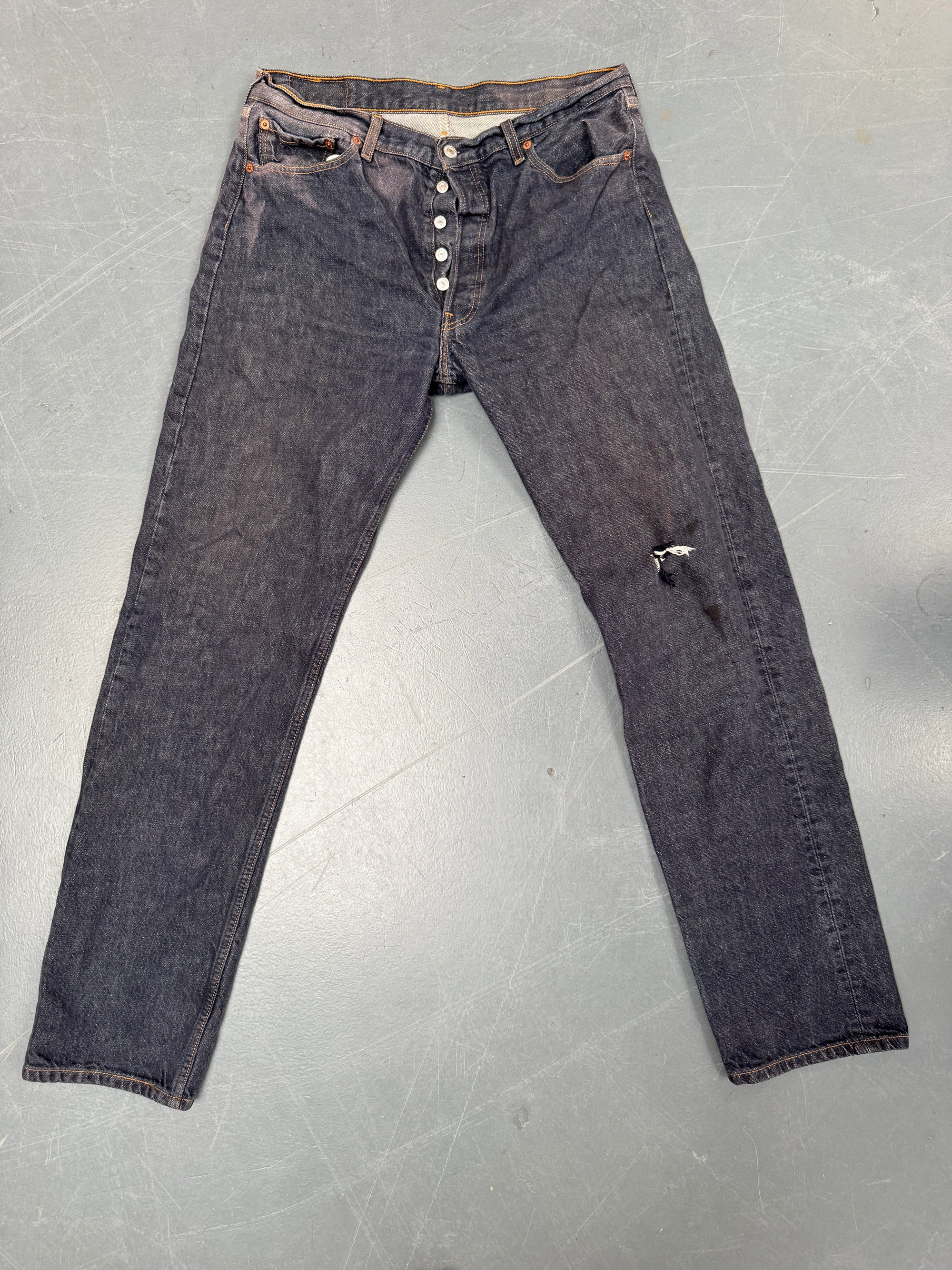 Mens Levis 501 Regular Fit Vintage Jean - W 32 L 34 - Slate Grey SL127