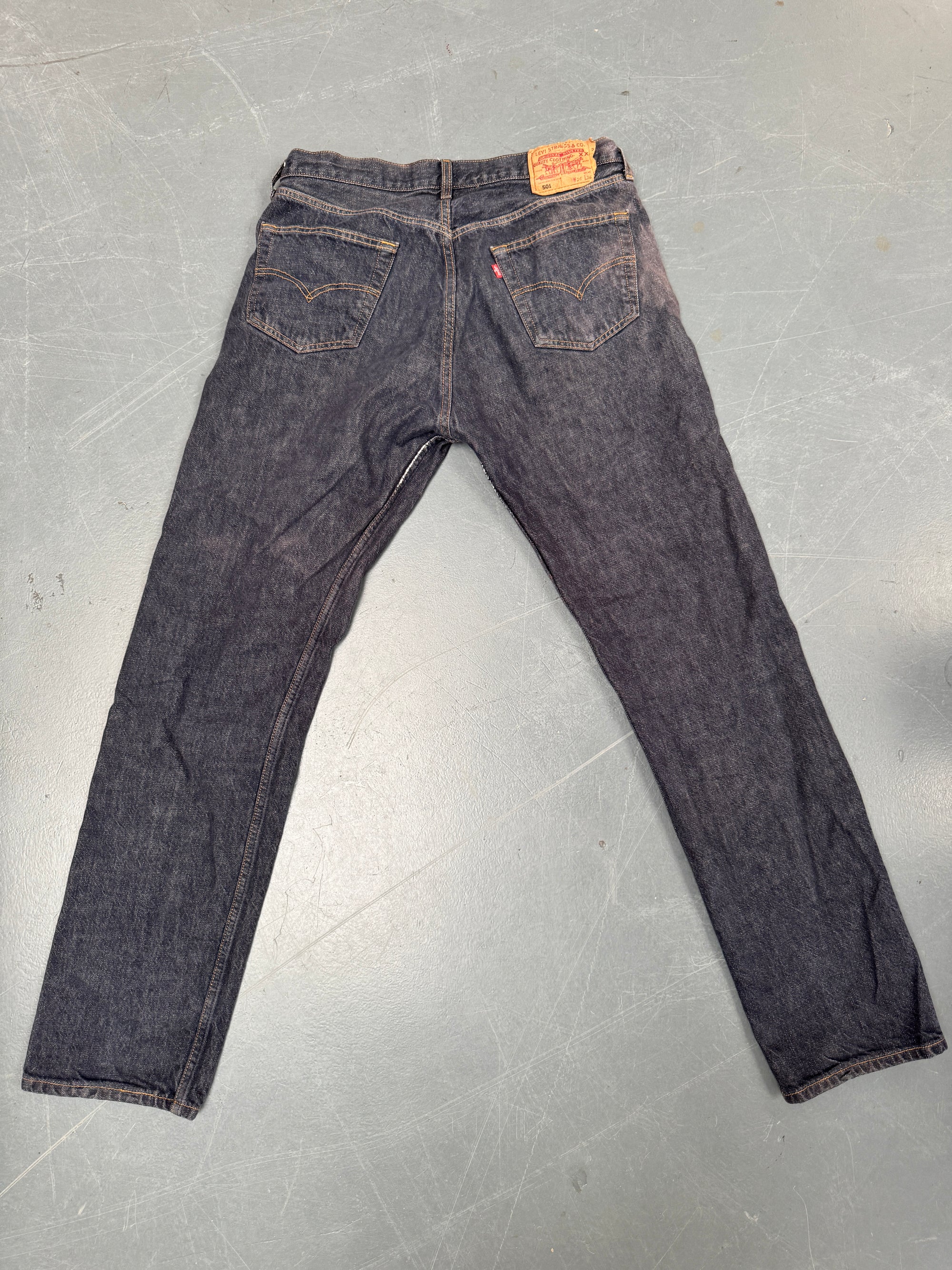 Mens Levis 501 Regular Fit Vintage Jean - W 32 L 34 - Slate Grey SL127