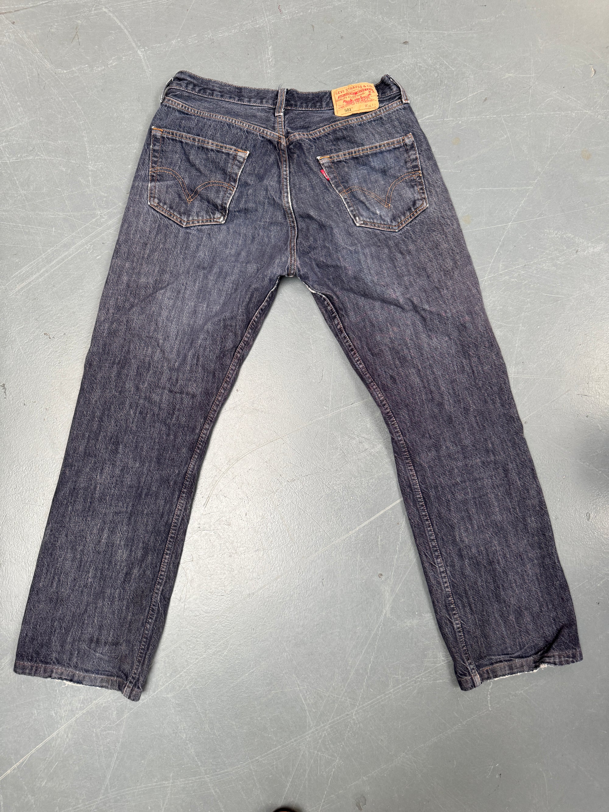 Mens Levis 501 Regular Fit Vintage Jean - W 30 L 30 - Slate Grey SL128