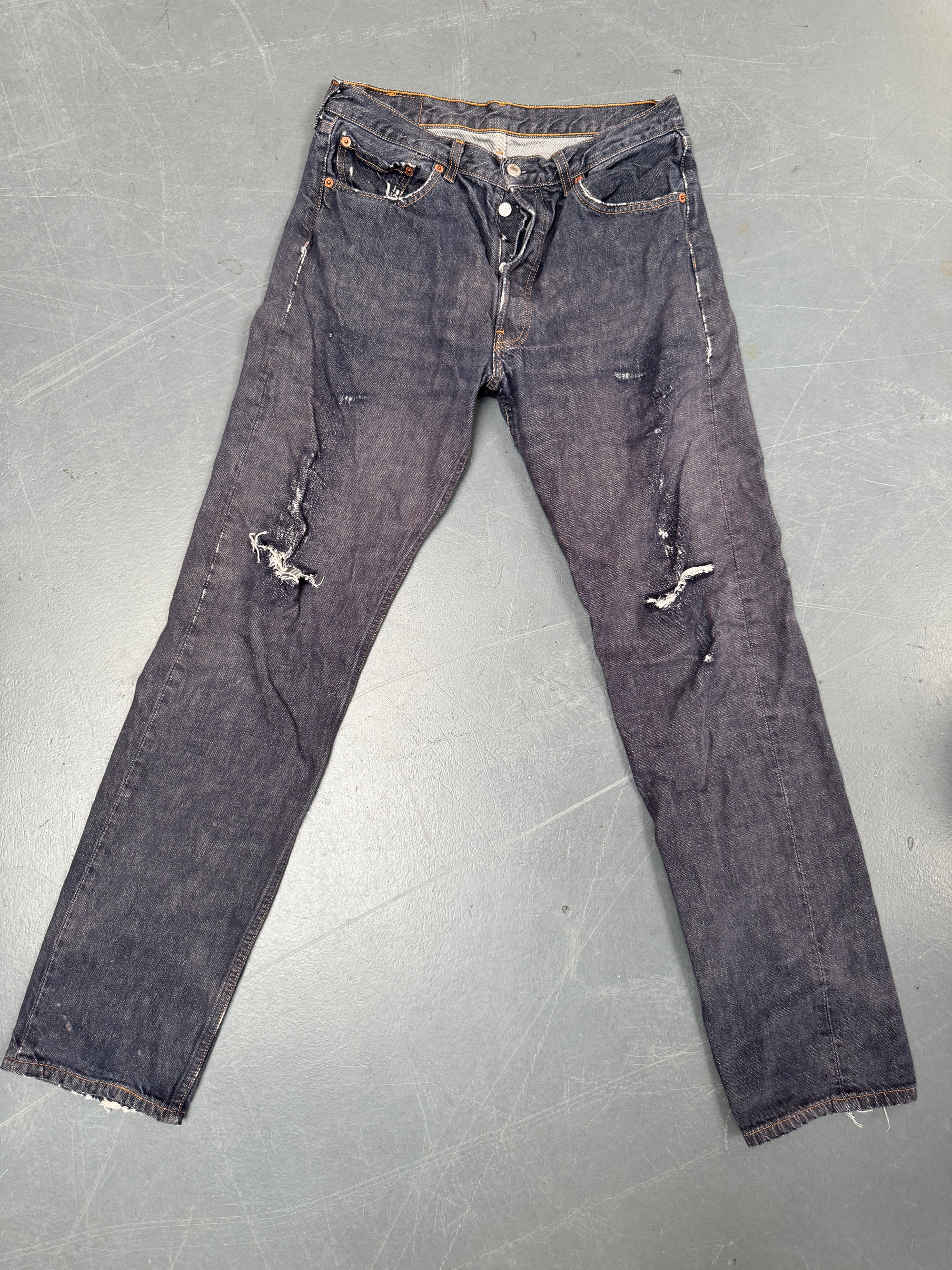 Mens Levis 501 Regular Fit Vintage Jean - W 29 L 32 - Slate Grey SL129