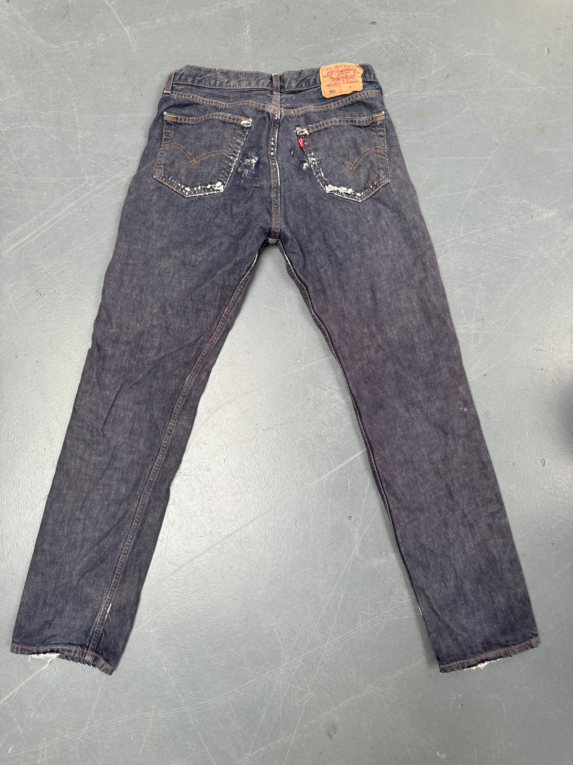 Mens Levis 501 Regular Fit Vintage Jean - W 29 L 32 - Slate Grey SL129