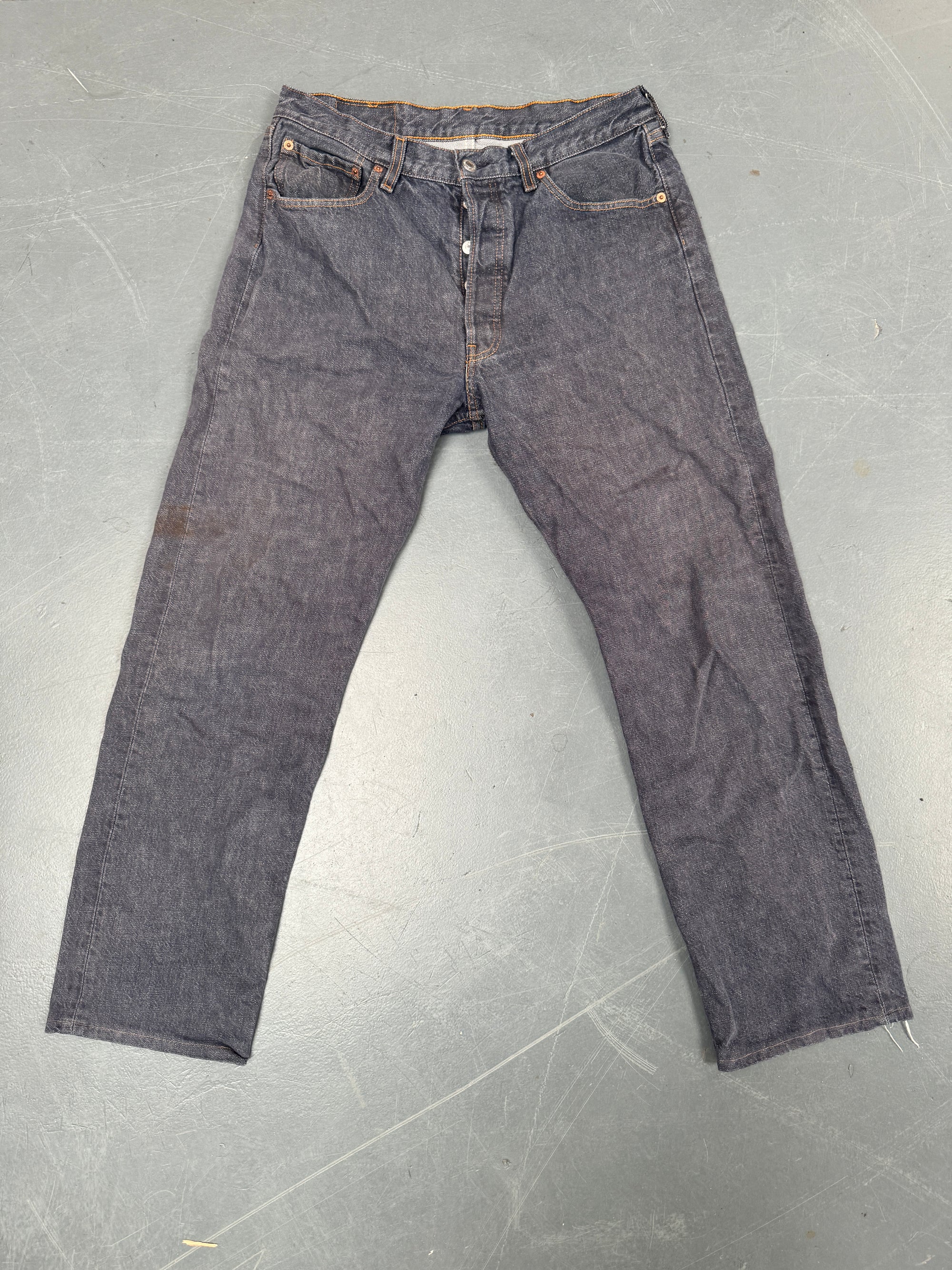 Mens Levis 501 Regular Fit Vintage Jean - W 30 L 29 - Slate Grey