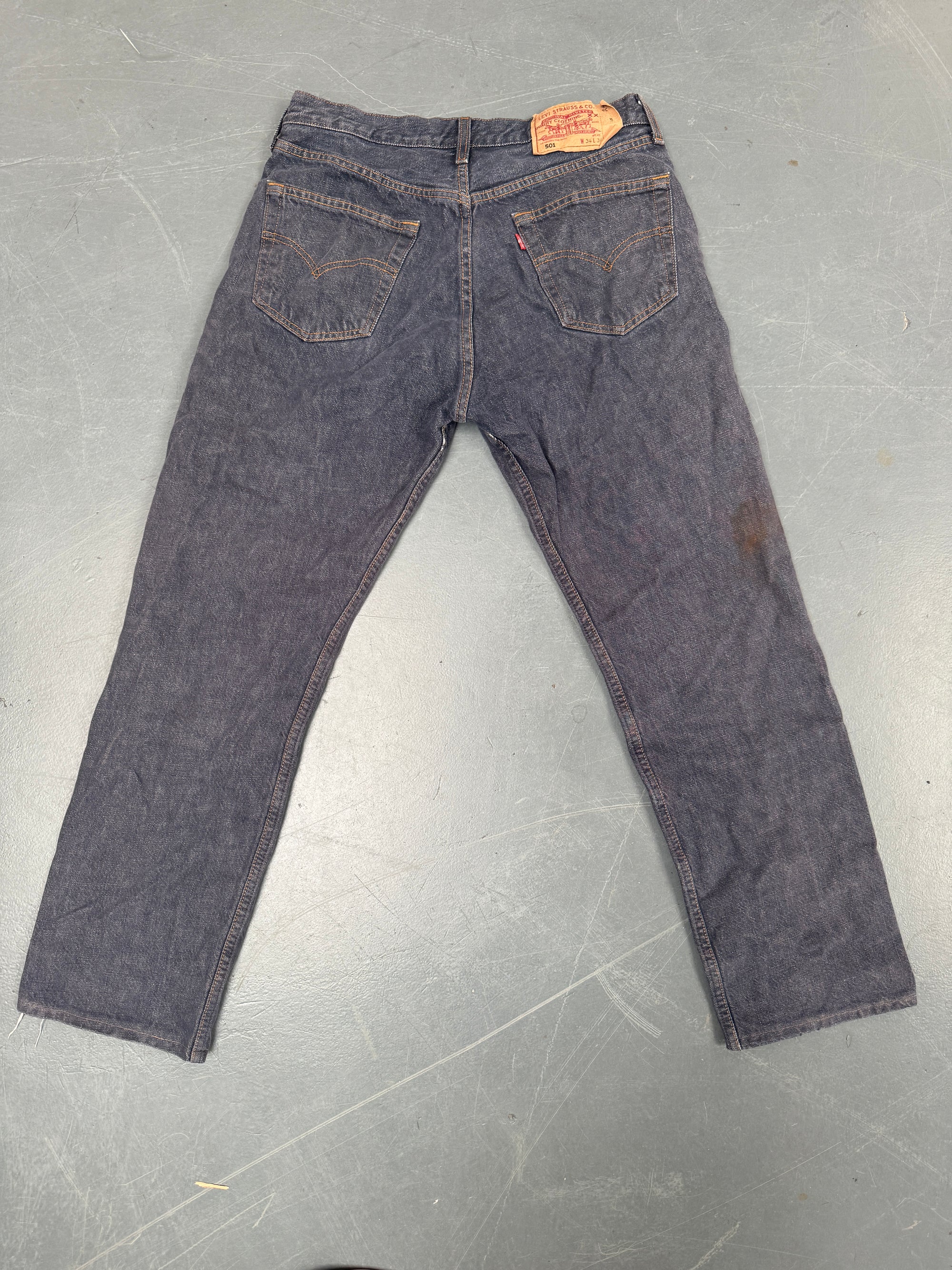 Mens Levis 501 Regular Fit Vintage Jean - W 30 L 29 - Slate Grey