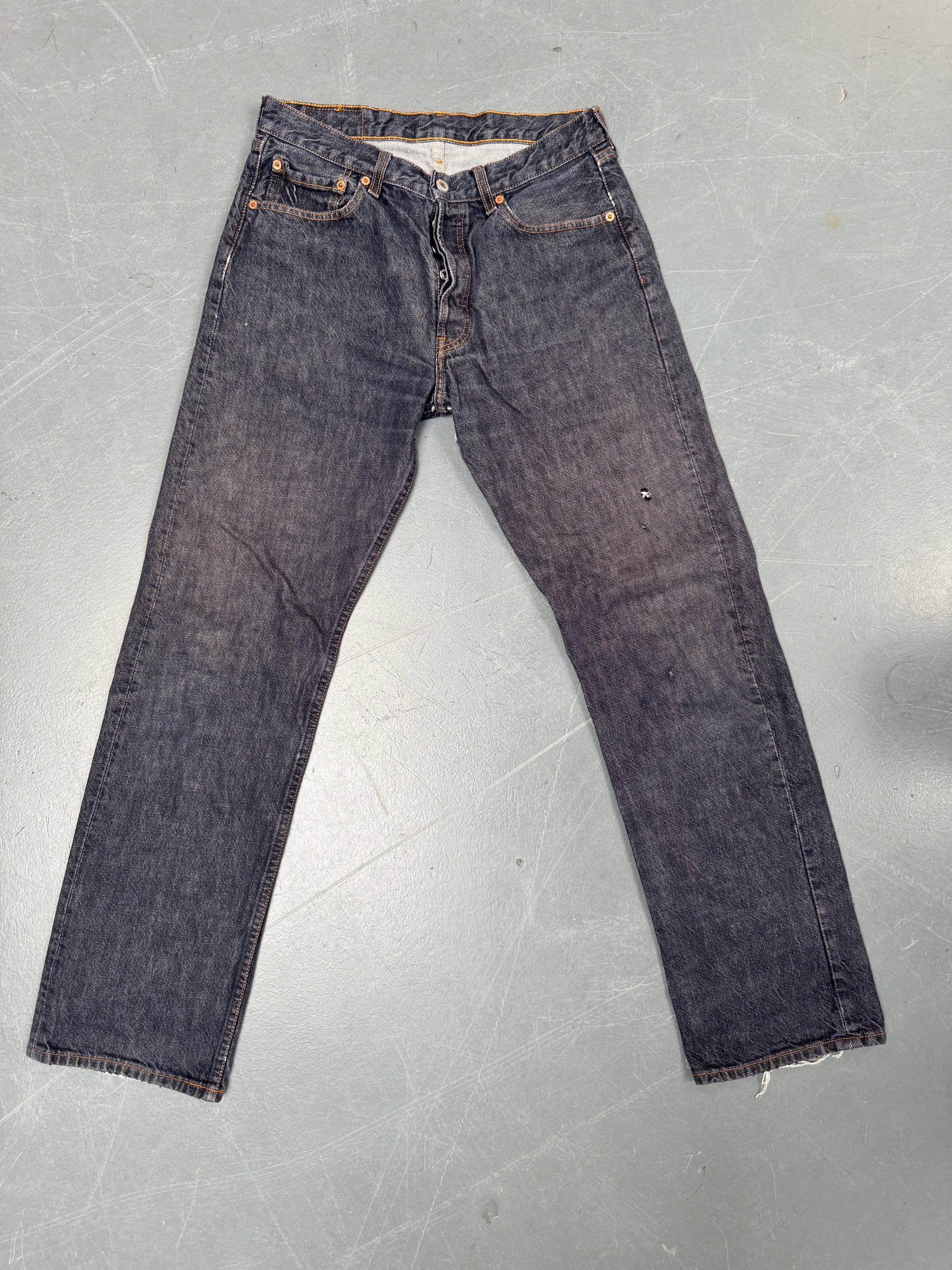 Mens Levis 501 Regular Fit Vintage Jean - W 30 L 32 - Slate Grey SL131