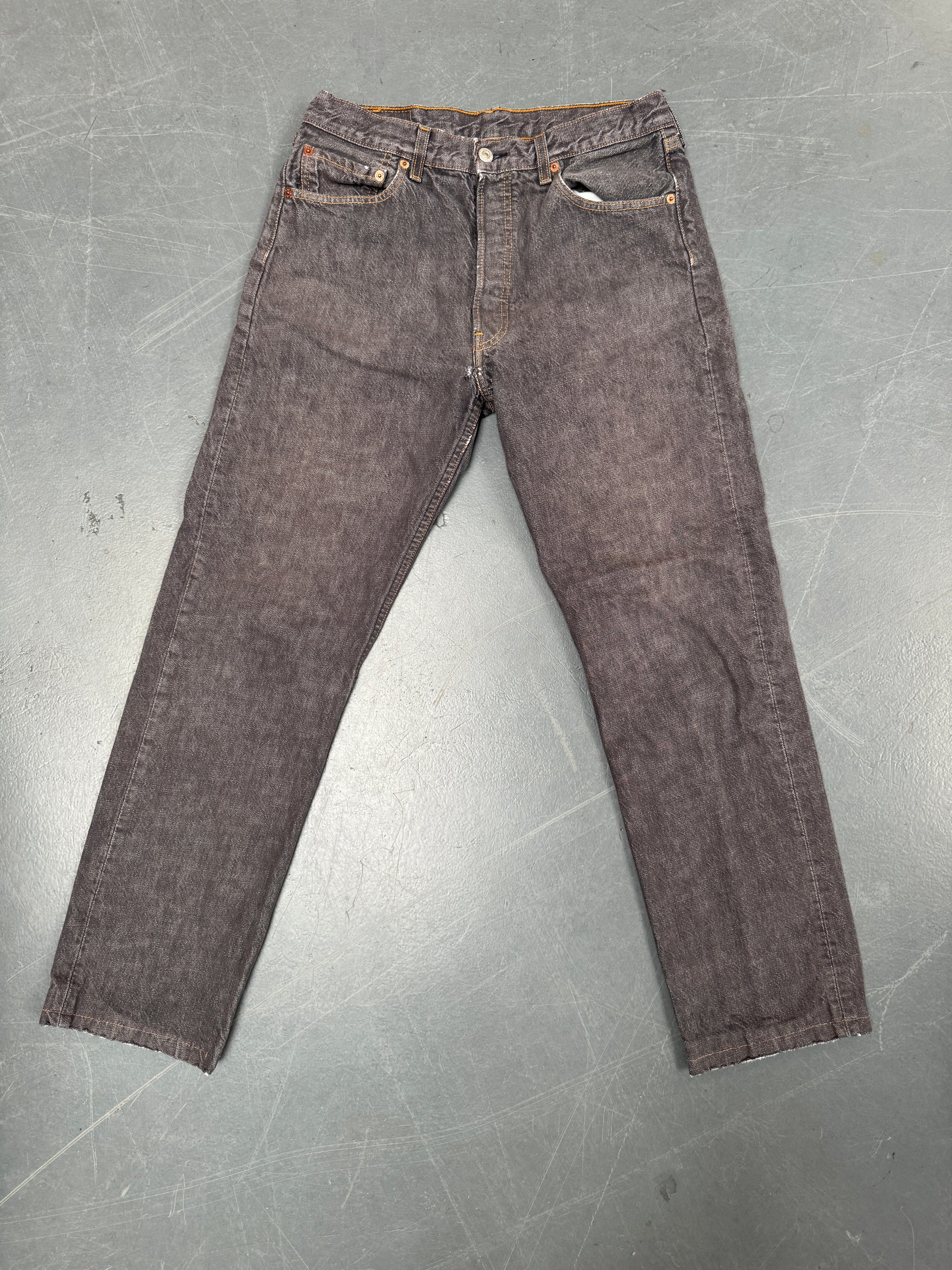 Mens Levis 501 Regular Fit Vintage Jean - W 30 L 30 - Slate Grey SL132