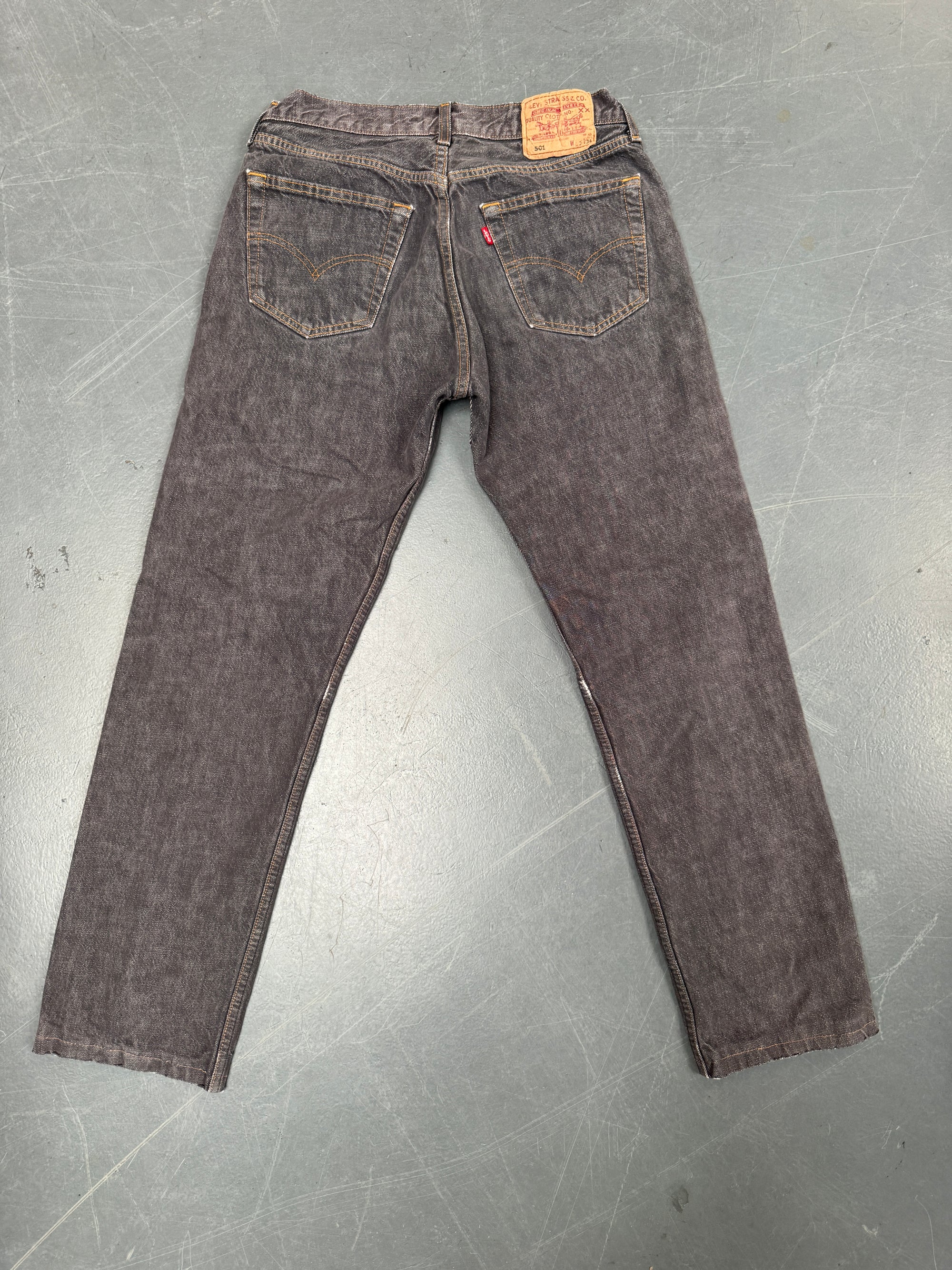 Mens Levis 501 Regular Fit Vintage Jean - W 30 L 30 - Slate Grey SL132