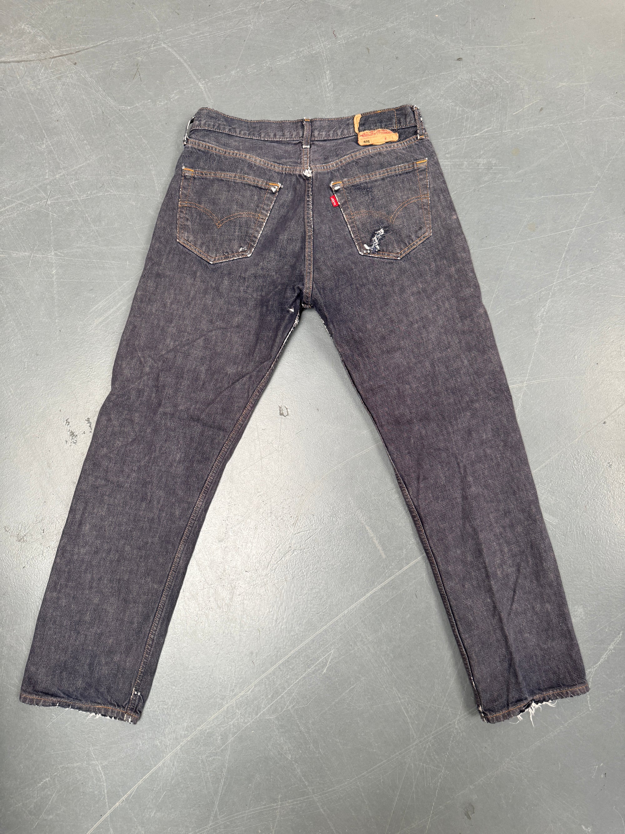Mens Levis 501 Regular Fit Vintage Jean - W 30 L 30 - Slate Grey SL133