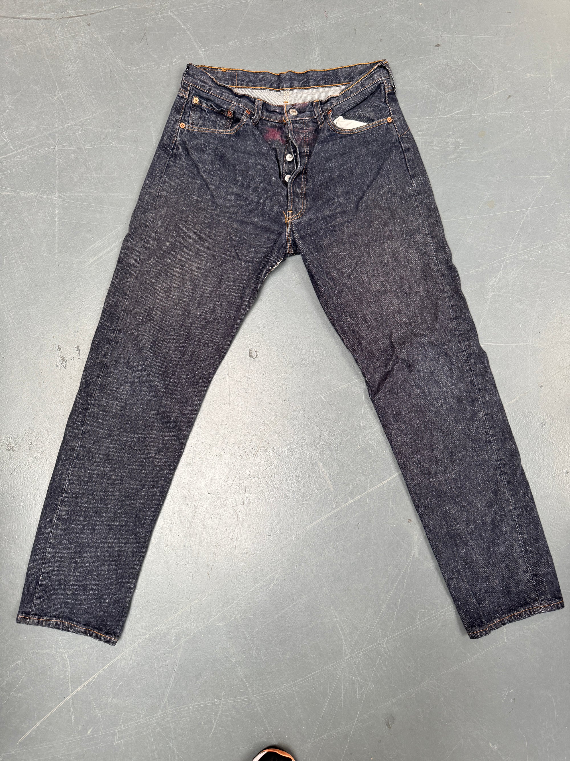 Mens Levis 501 Regular Fit Vintage Jean - W 30 L 32 - Slate Grey SL134