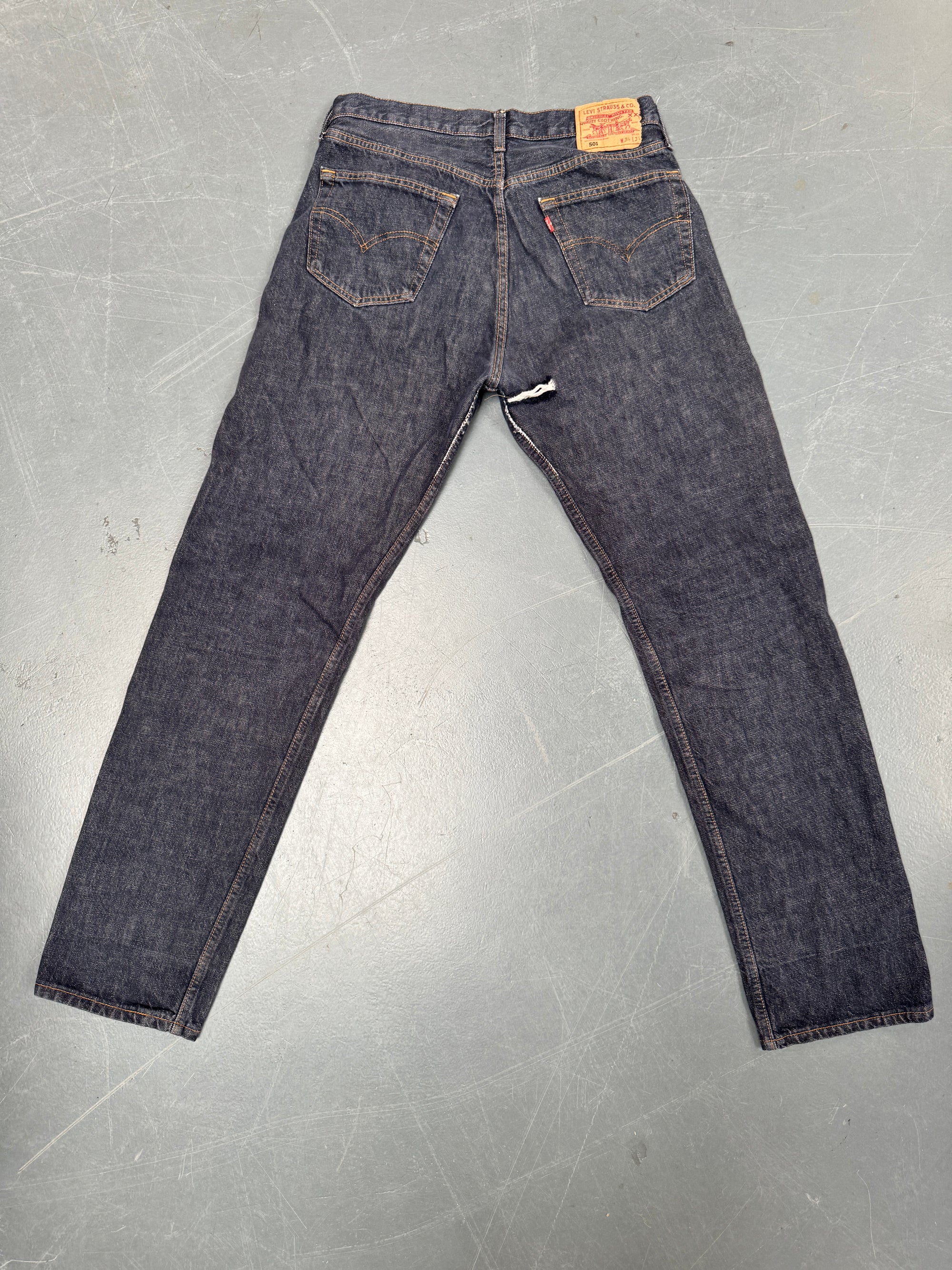 Mens Levis 501 Regular Fit Vintage Jean - W 30 L 32 - Slate Grey SL134