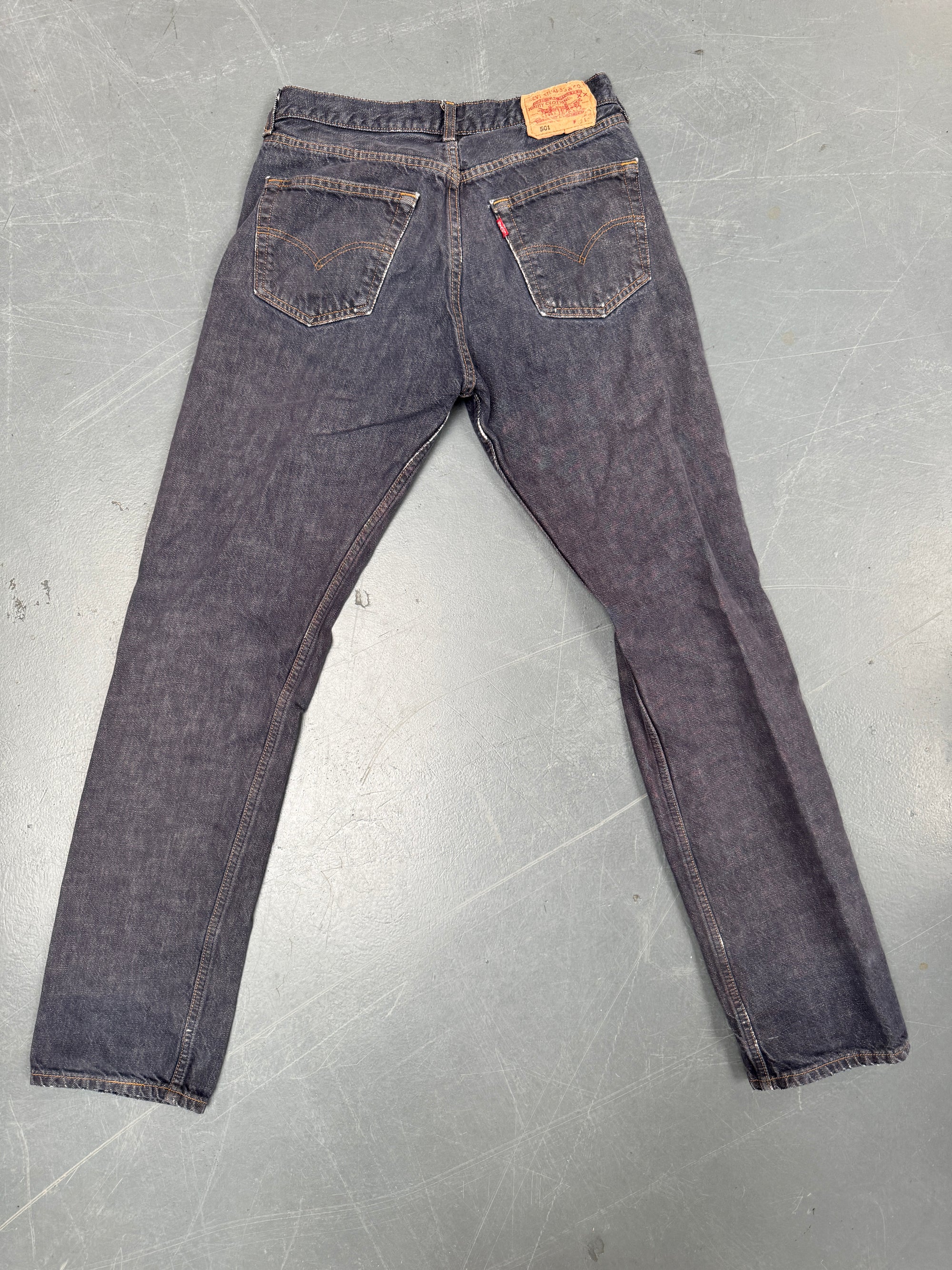 Mens Levis 501 Regular Fit Vintage Jean - W 28 L 32 - Slate Grey SL135