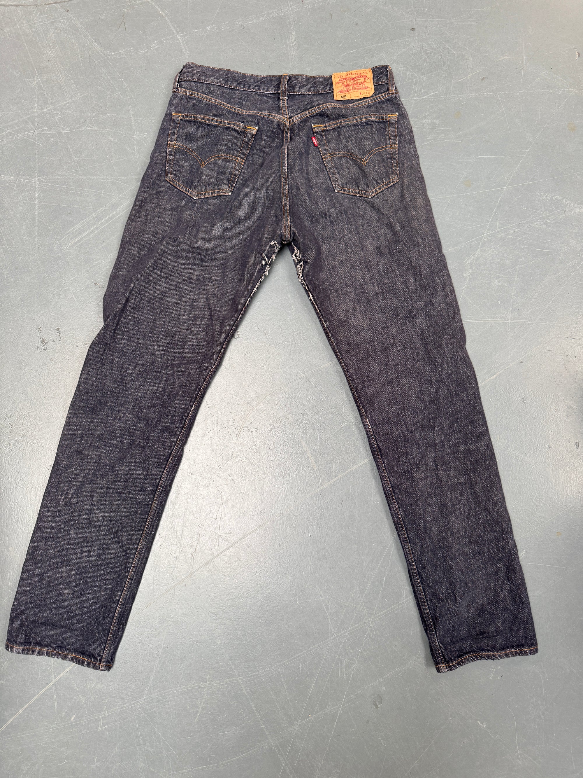 Mens Levis 501 Regular Fit Vintage Jean - W 32 L 34 - Slate Grey SL136