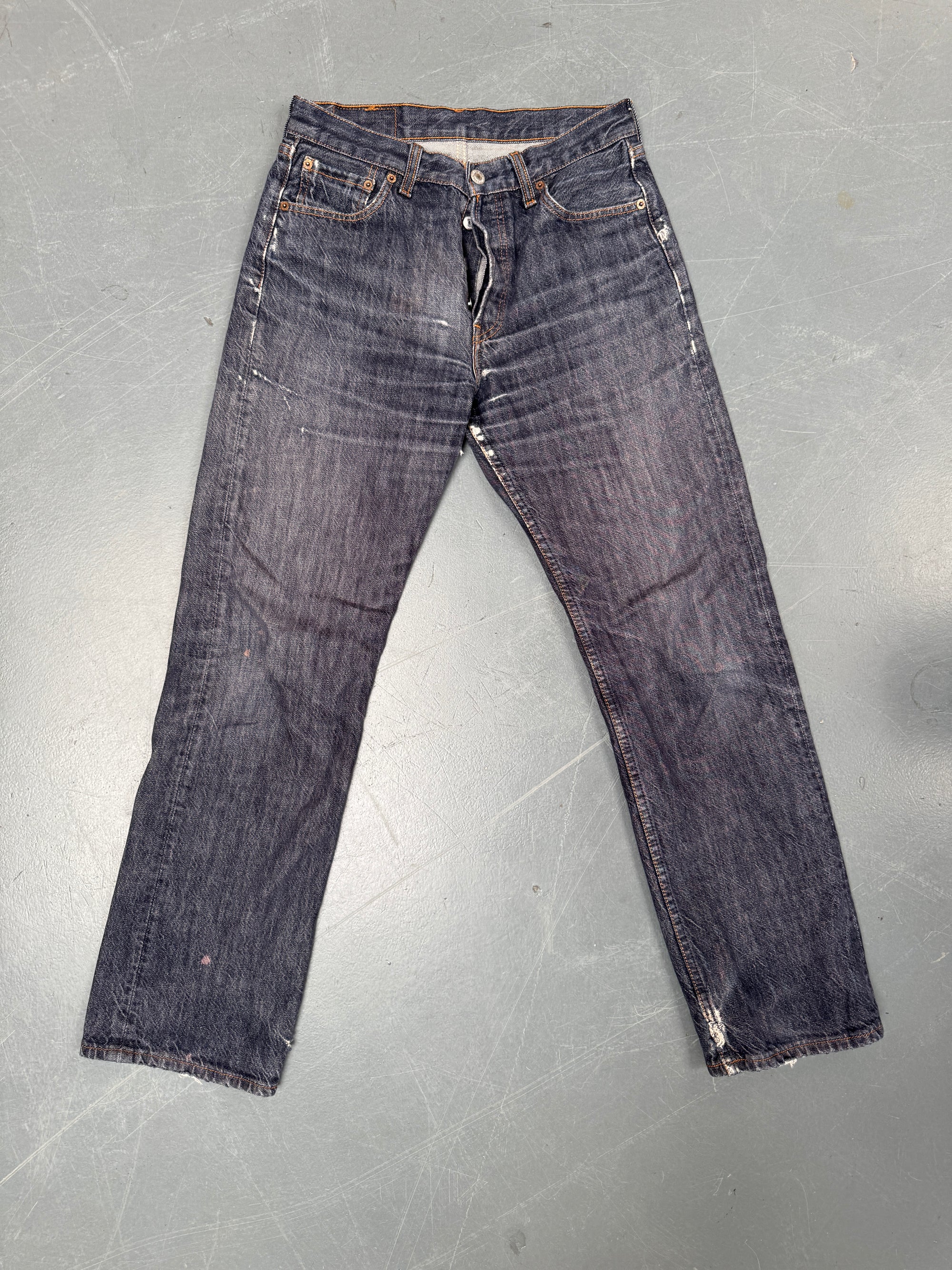 Mens Levis 501 Regular Fit Vintage Jean - W 28 L 30 - Slate Grey SL137
