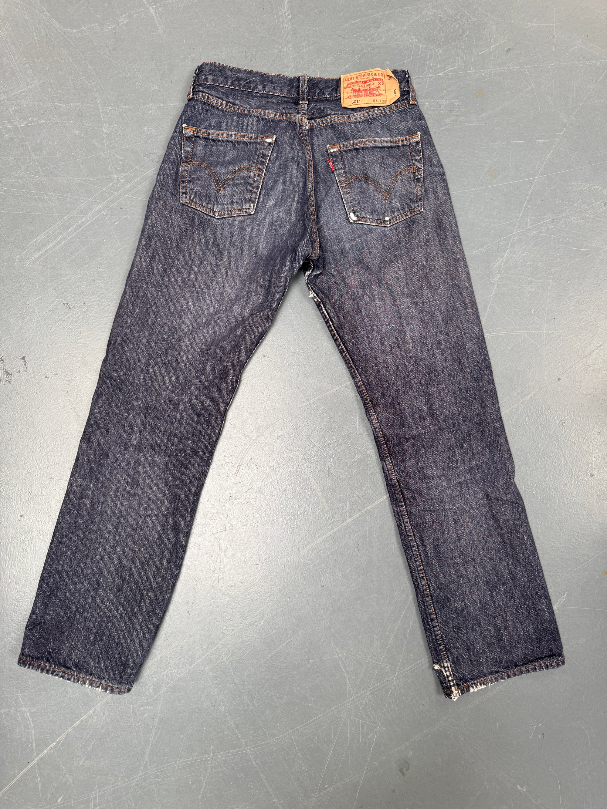 Mens Levis 501 Regular Fit Vintage Jean - W 28 L 30 - Slate Grey SL137