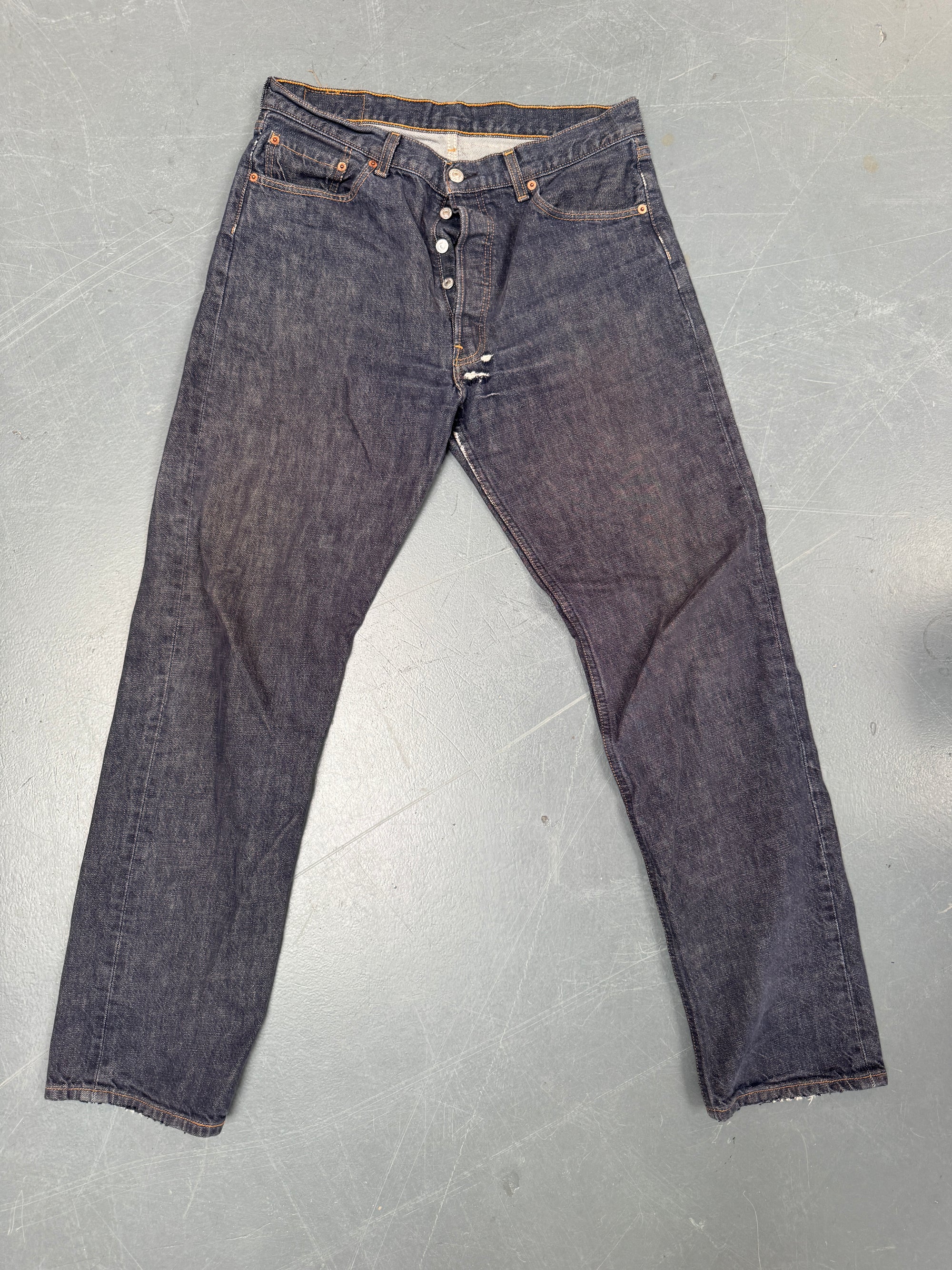 Mens Levis 501 Regular Fit Vintage Jean - W 30 L 32 - Slate Grey SL138