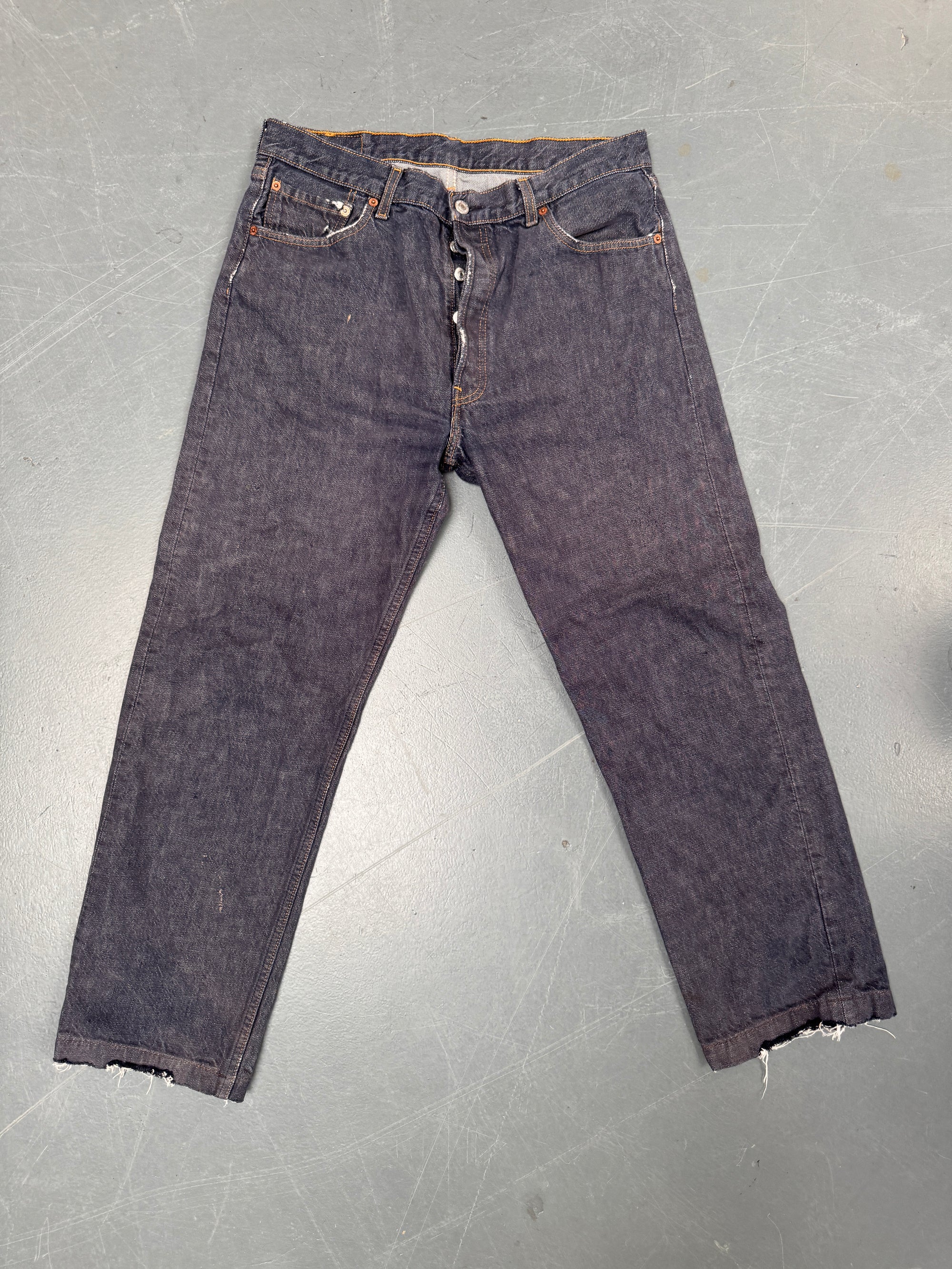 Mens Levis 501 Regular Fit Vintage Jean - W 32 L 28 - Slate Grey SL139