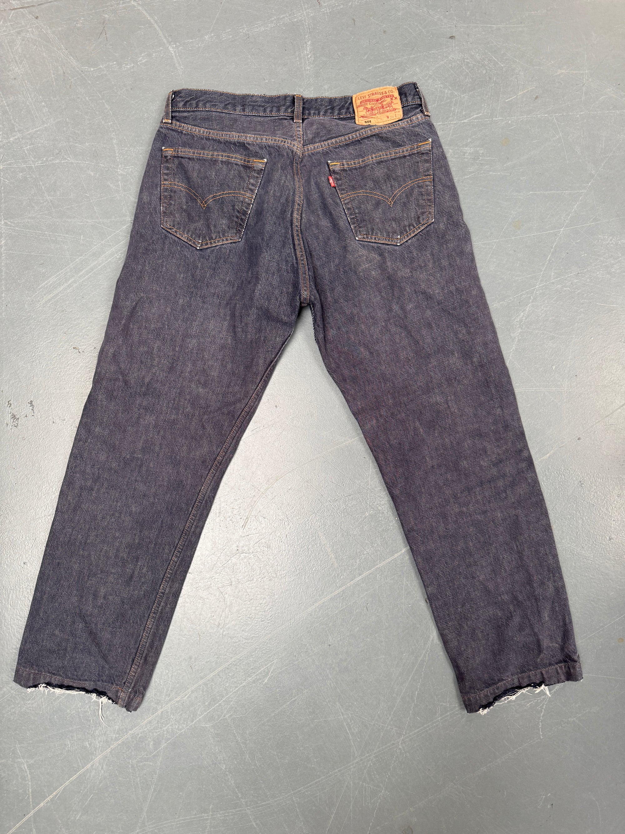 Mens Levis 501 Regular Fit Vintage Jean - W 32 L 28 - Slate Grey SL139