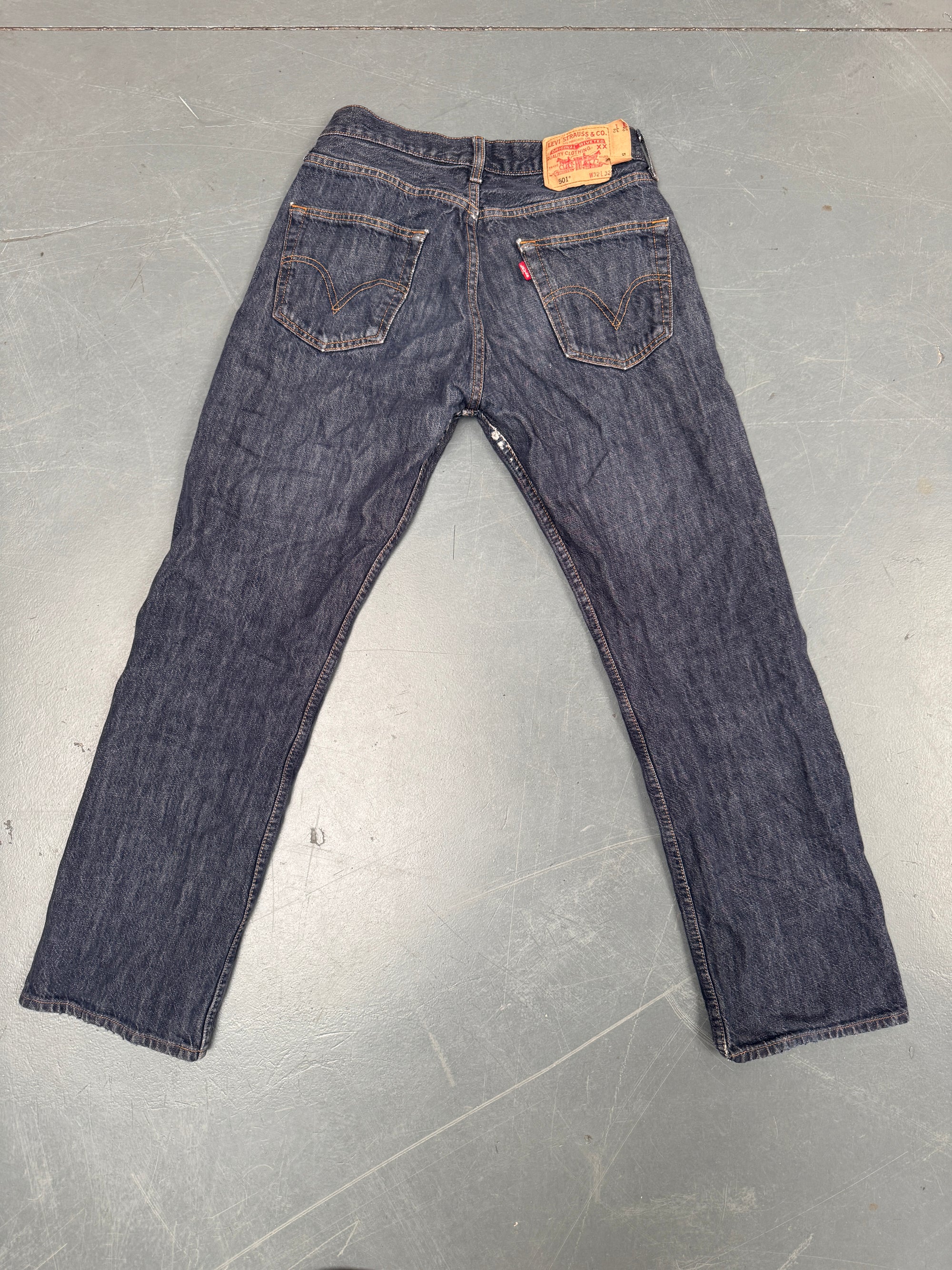 Mens Levis 501 Regular Fit Vintage Jean - W 28 L 30 - Slate Grey