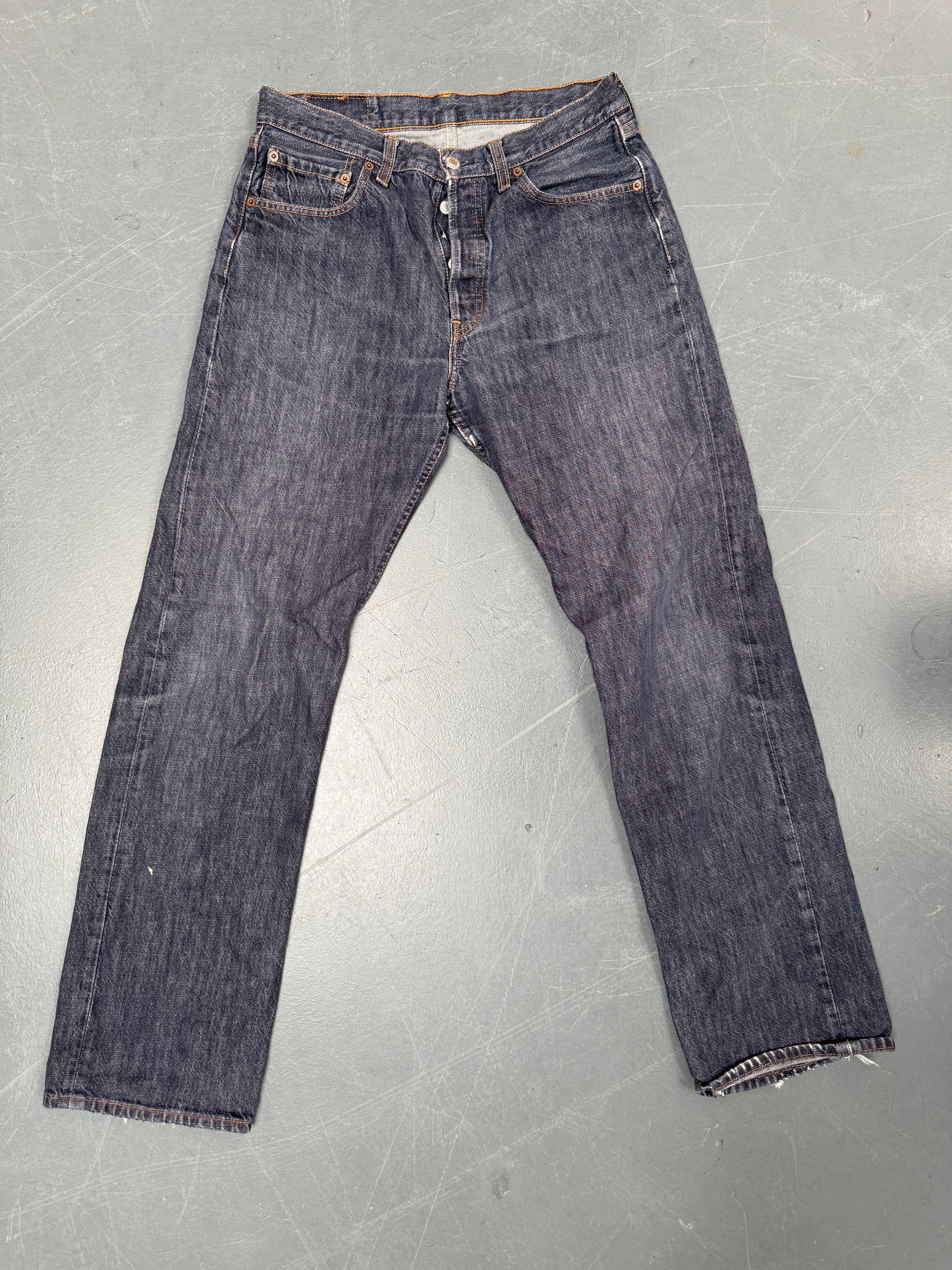 Mens Levis 501 Regular Fit Vintage Jean - W 30 L 33 - Slate Grey SL140