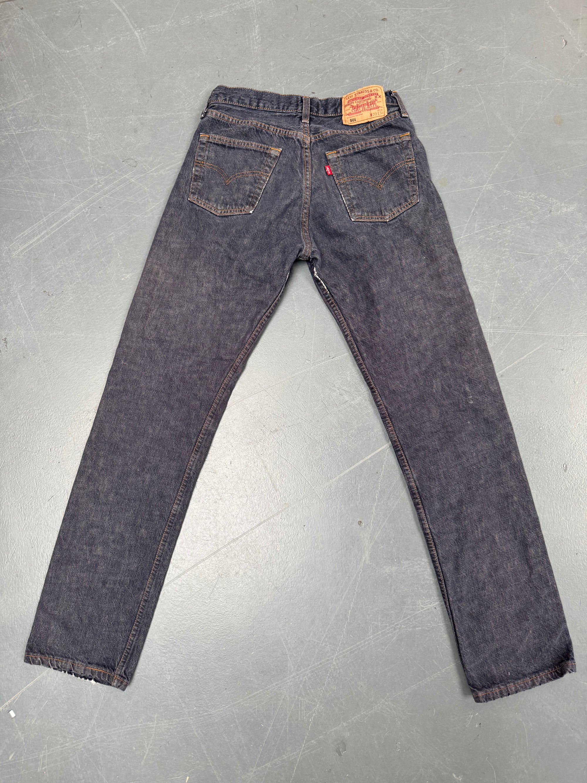 Mens Levis 501 Regular Fit Vintage Jean - W 28 L 32 - Slate Grey SL141
