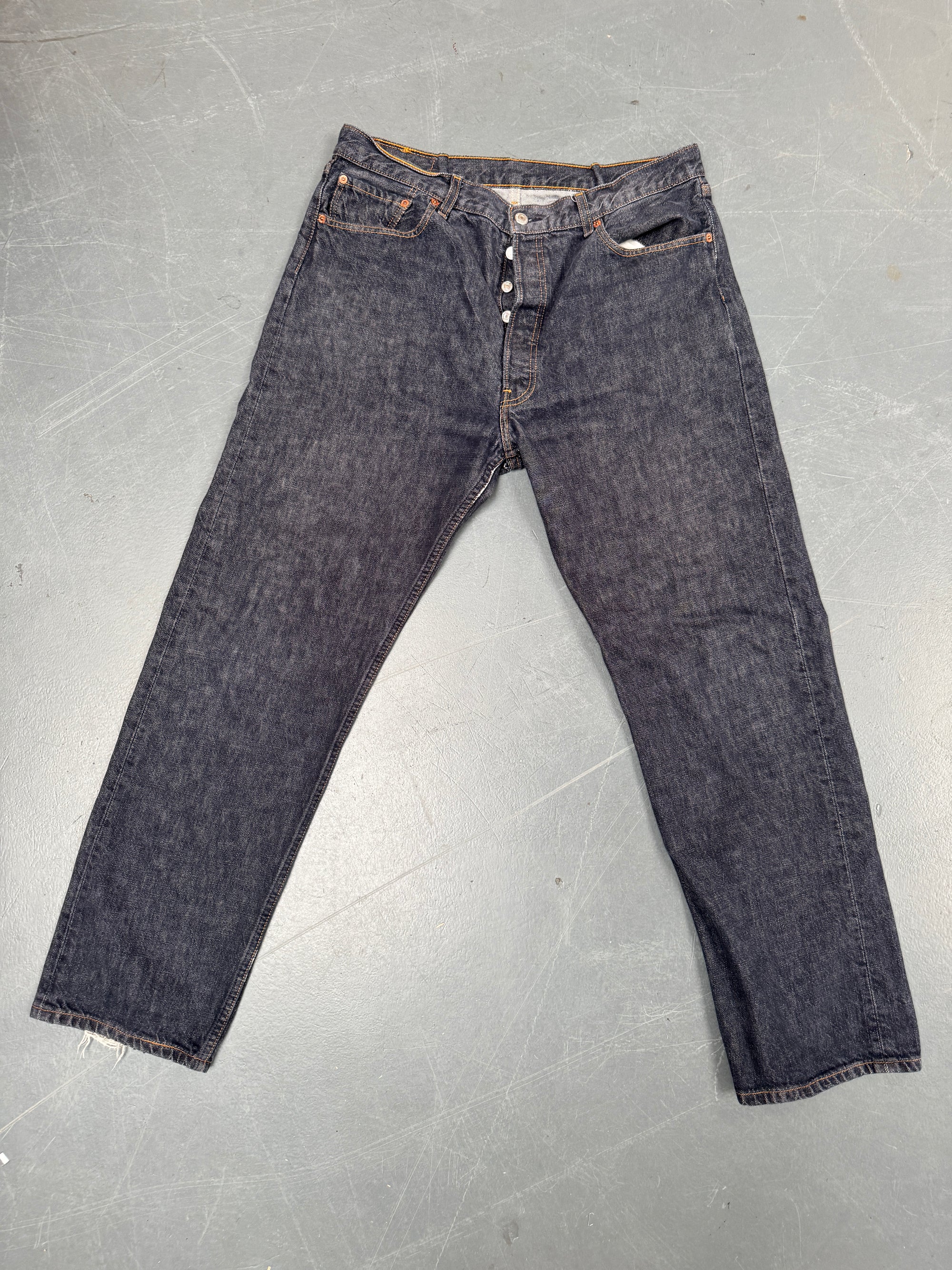 Mens Levis 501 Regular Fit Vintage Jean - W 36 L 30 - Slate Grey SL142