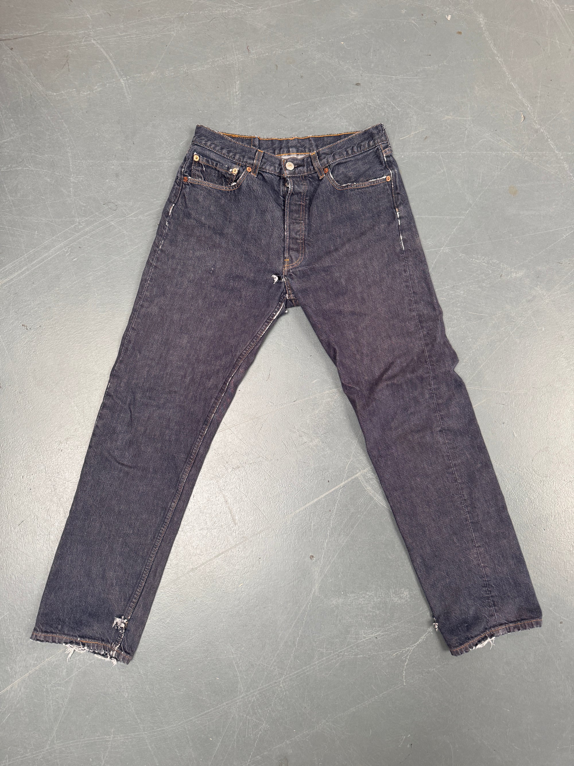 Mens Levis 501 Regular Fit Vintage Jean - W 28 L 30 - Slate Grey SL143