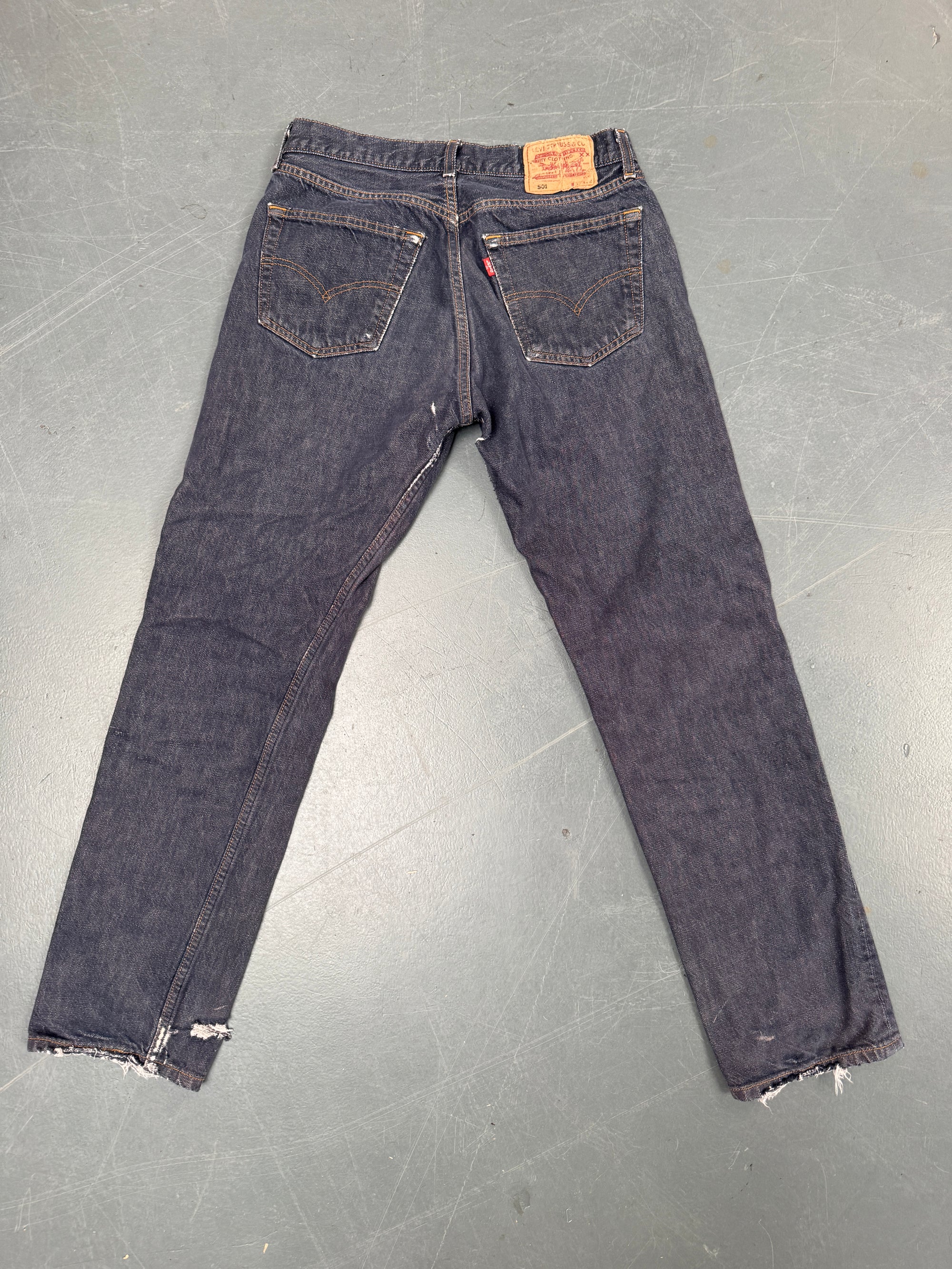 Mens Levis 501 Regular Fit Vintage Jean - W 28 L 30 - Slate Grey SL143