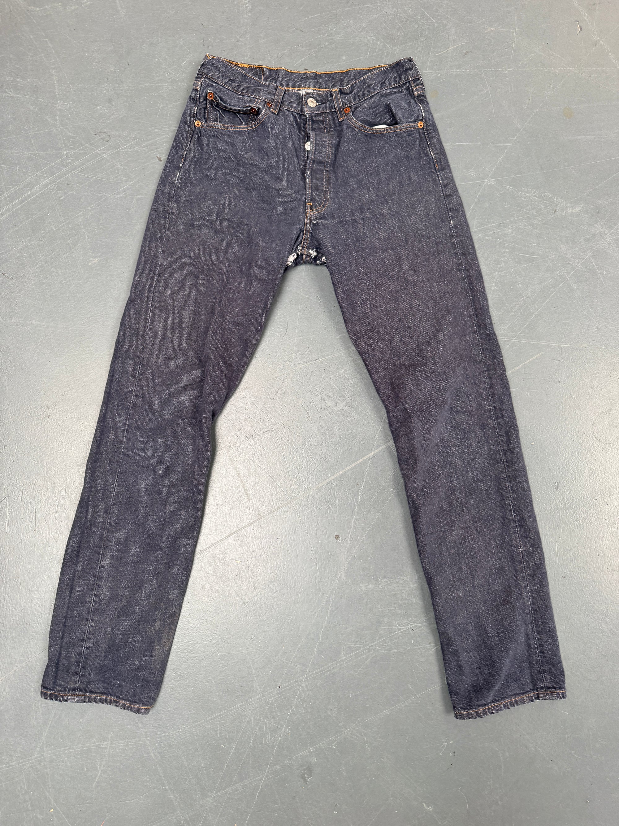 Mens Levis 501 Regular Fit Vintage Jean - W 28 L 32 - Slate Grey SL144