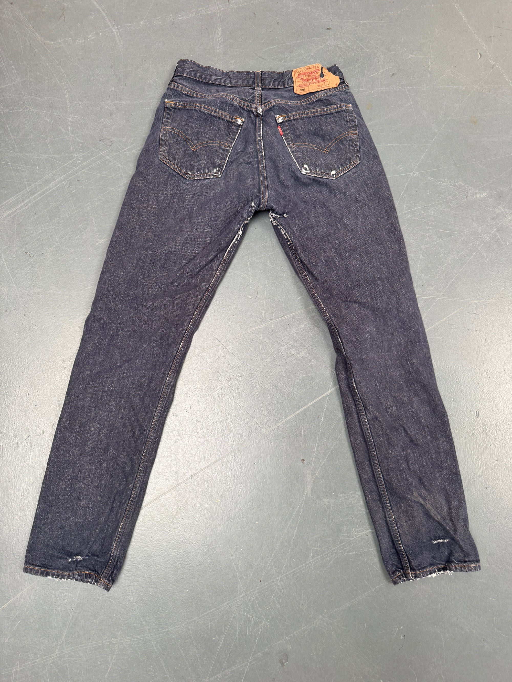 Mens Levis 501 Regular Fit Vintage Jean - W 28 L 32 - Slate Grey SL144
