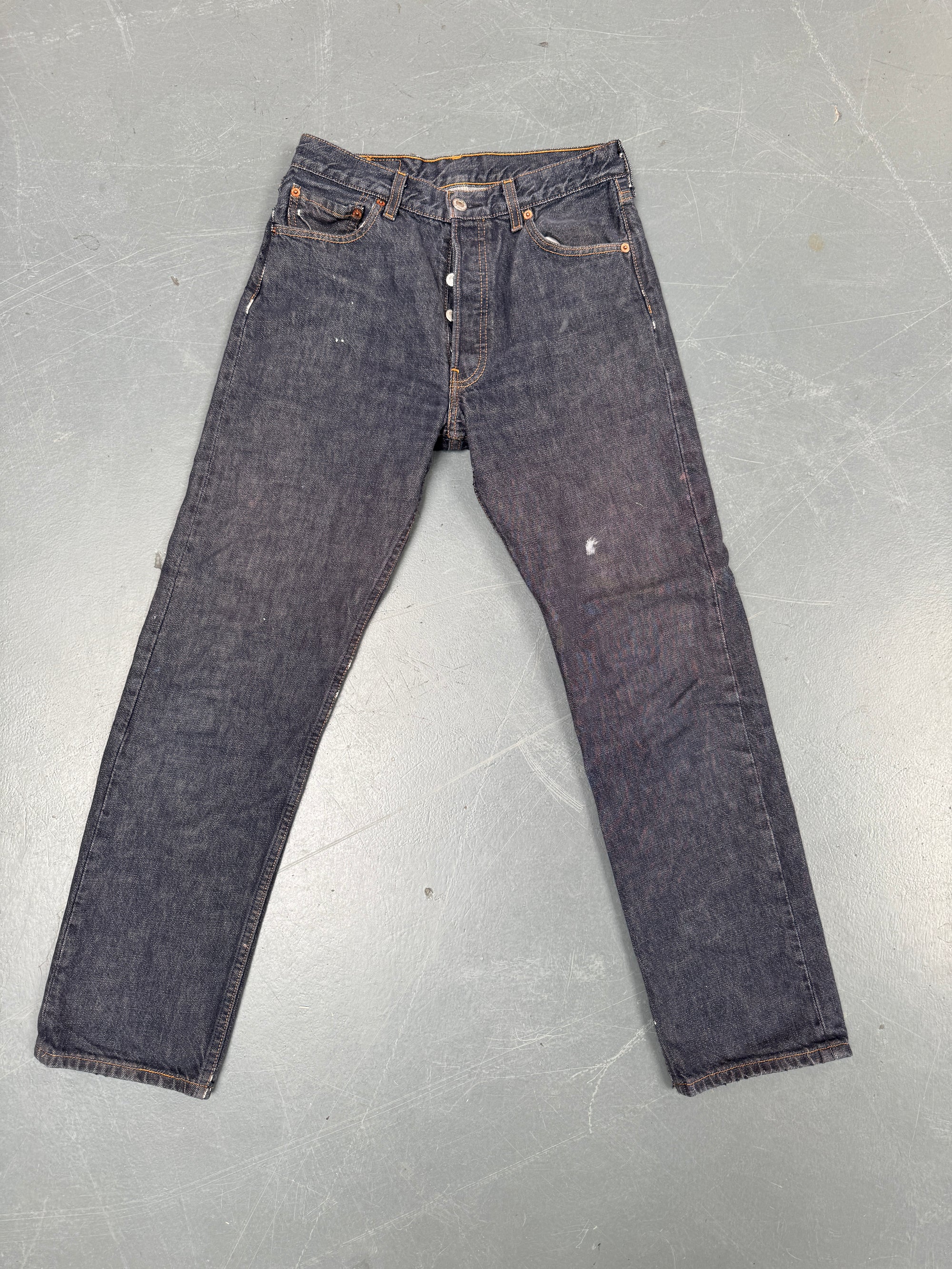 Mens Levis 501 Regular Fit Vintage Jean - W 26 L 28 - Slate Grey SL145