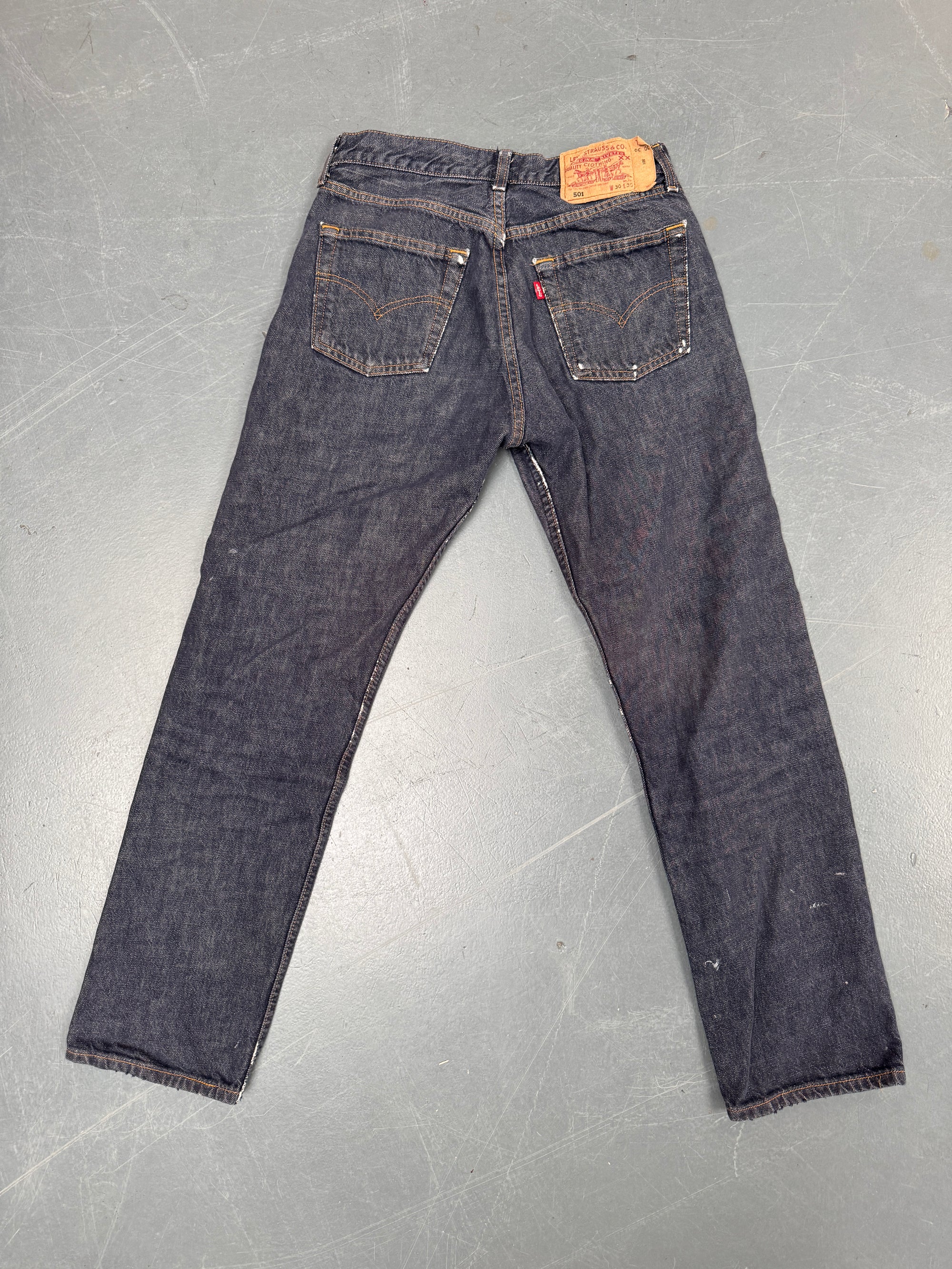 Mens Levis 501 Regular Fit Vintage Jean - W 26 L 28 - Slate Grey SL145