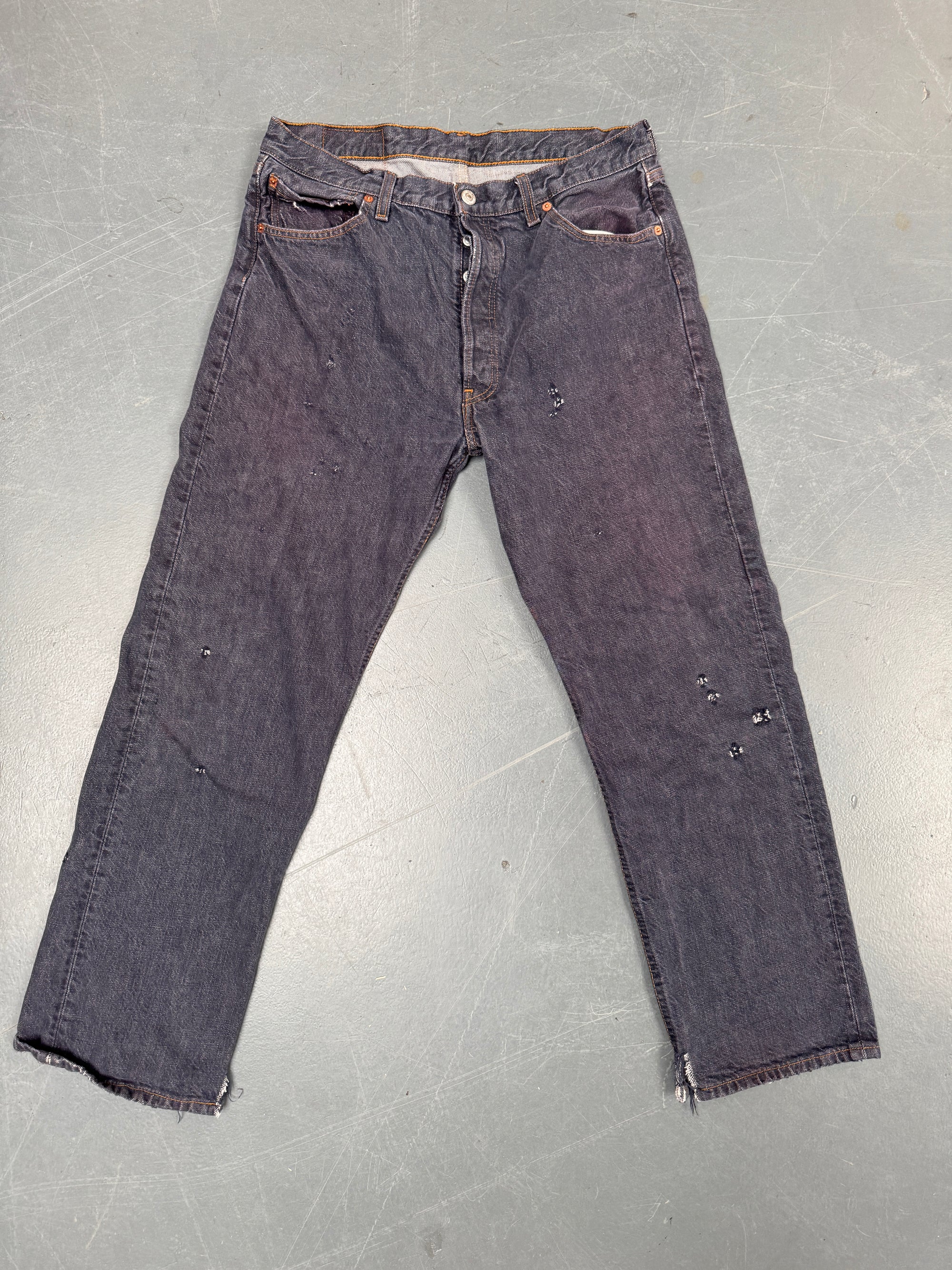 Mens Levis 501 Regular Fit Vintage Jean - W 32 L 28 - Slate Grey SL146