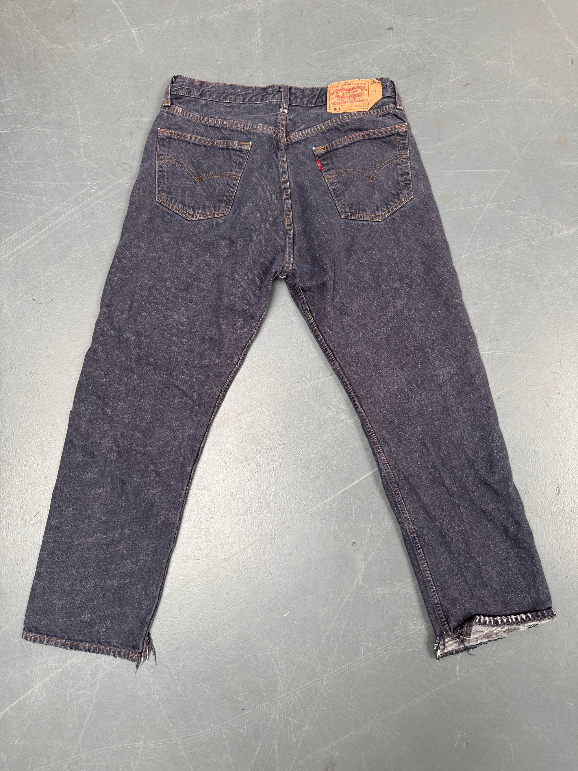 Mens Levis 501 Regular Fit Vintage Jean - W 32 L 28 - Slate Grey SL146