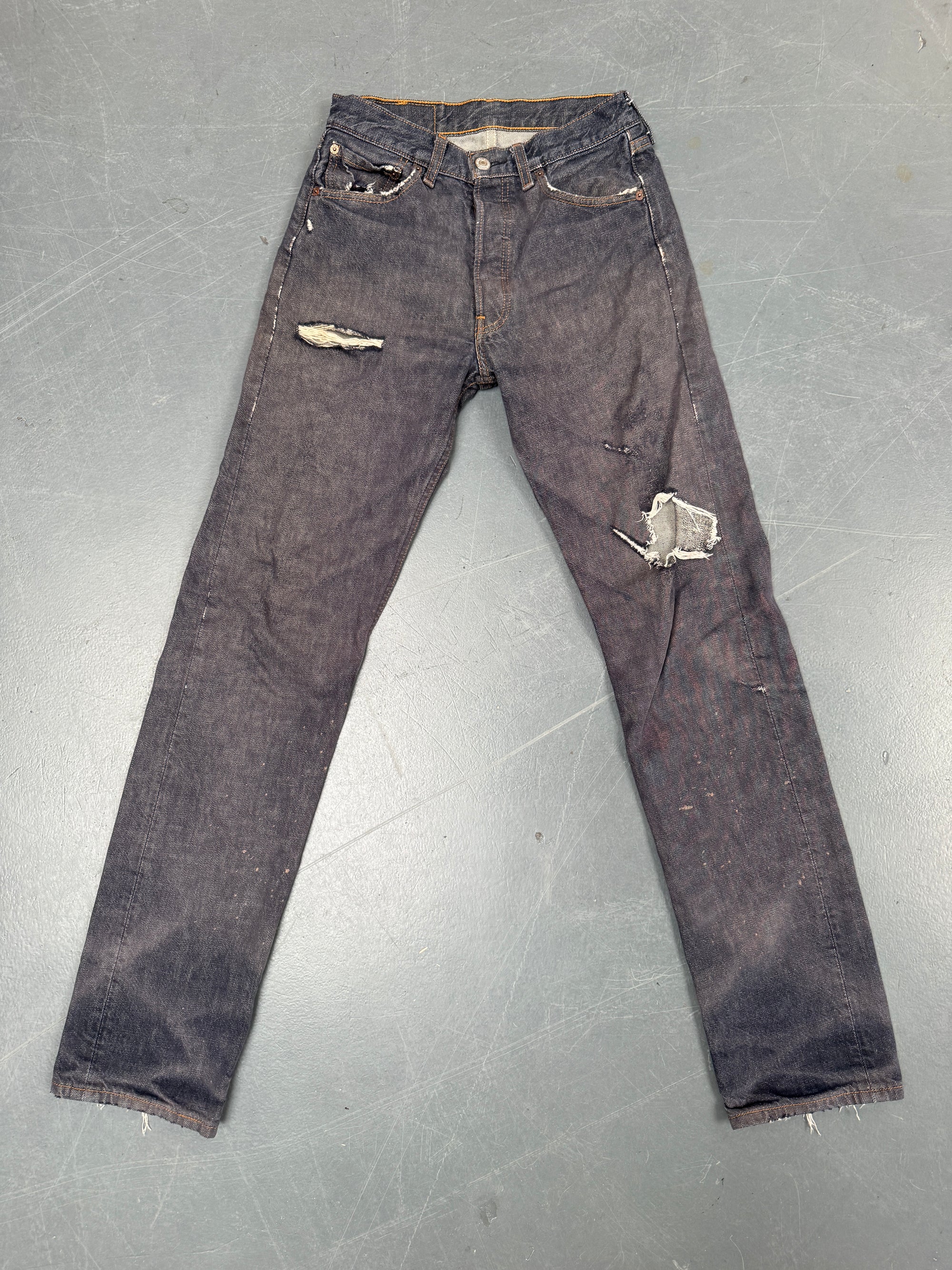 Mens Levis 501 Regular Fit Vintage Jean - W 24 L 32 - Slate Grey SL147