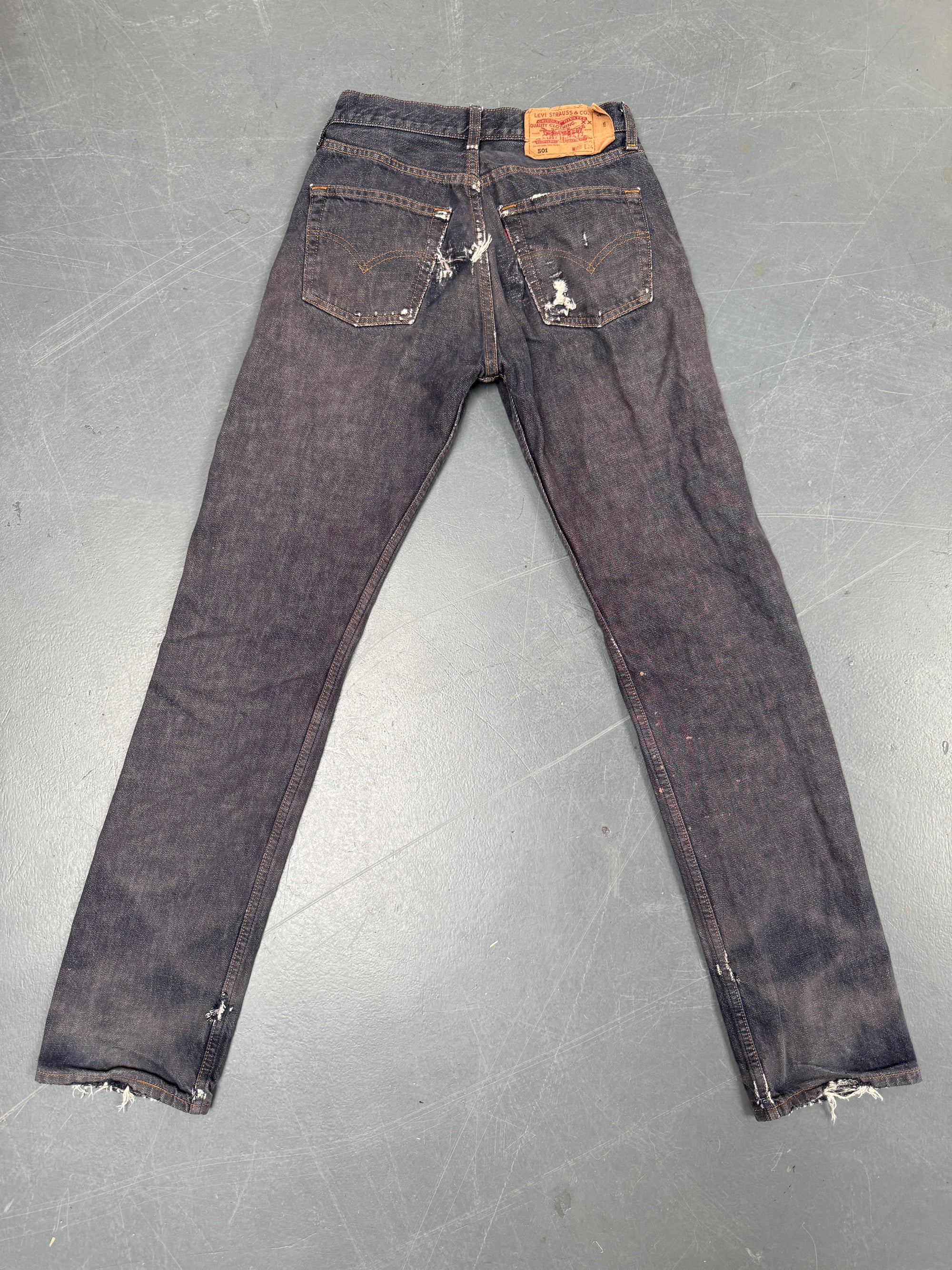 Mens Levis 501 Regular Fit Vintage Jean - W 24 L 32 - Slate Grey SL147