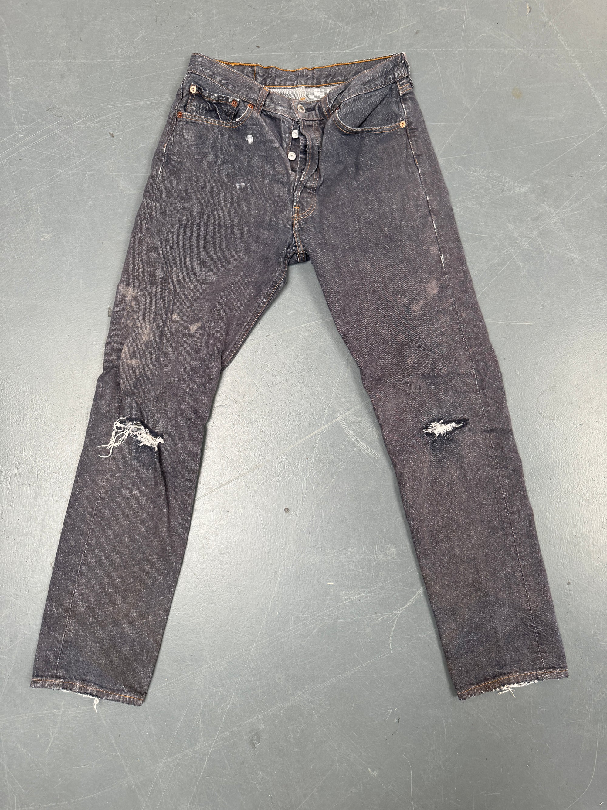 Mens Levis 501 Regular Fit Vintage Jean - W 28 L 32 - Slate Grey SL149