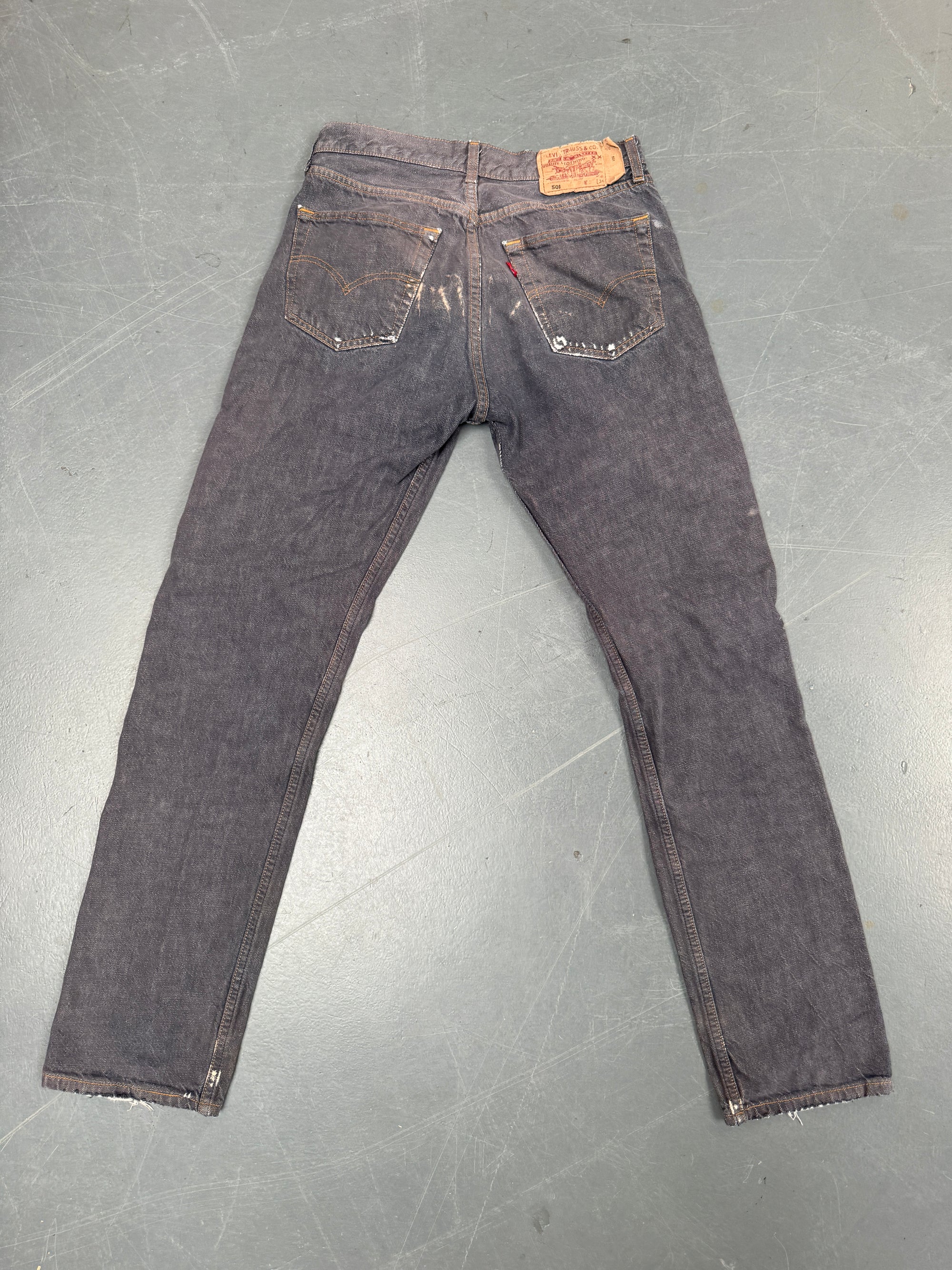 Mens Levis 501 Regular Fit Vintage Jean - W 28 L 32 - Slate Grey SL149