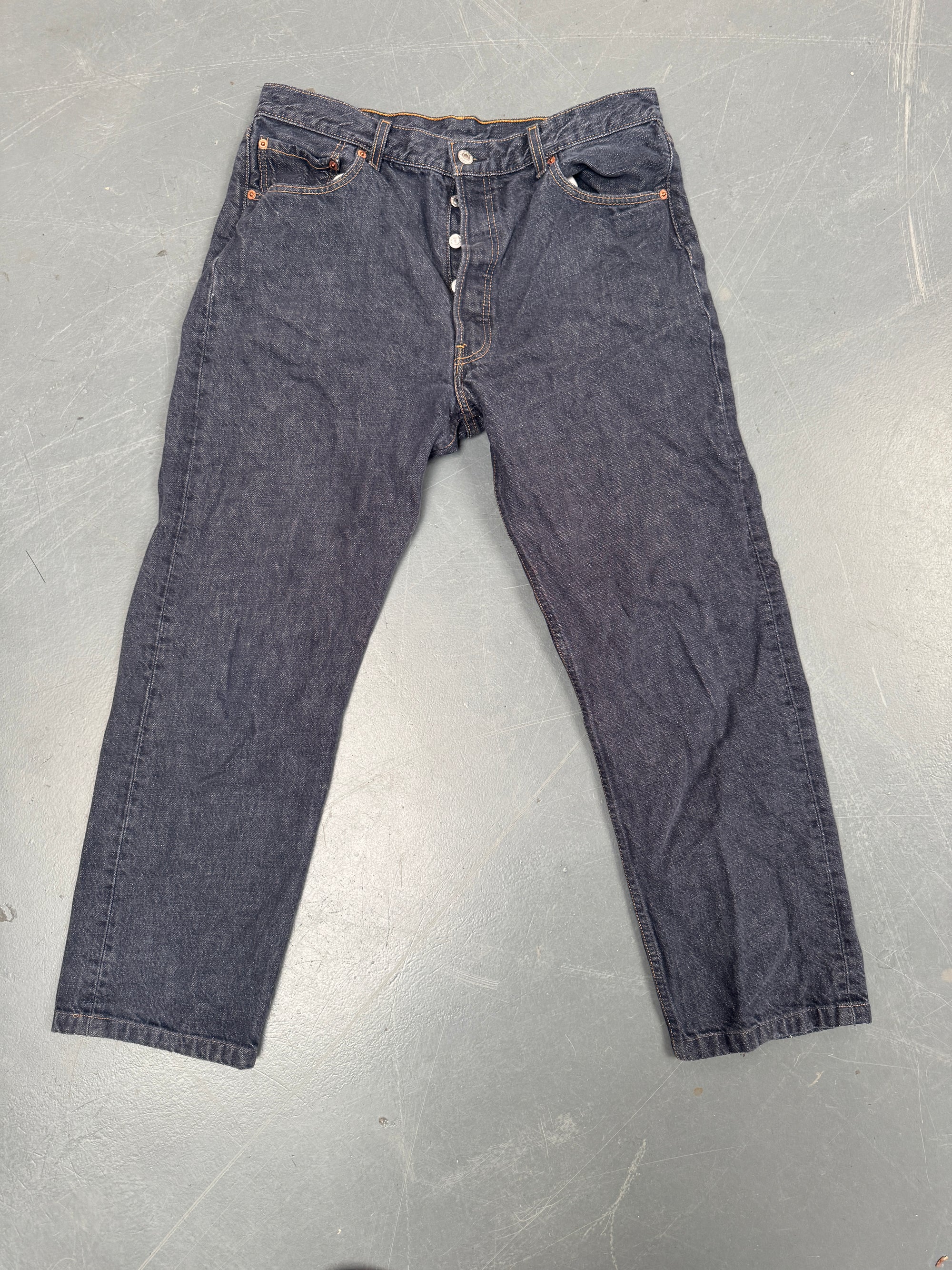Mens Levis 501 Regular Fit Vintage Jean - W 32 L 28 - Slate Grey