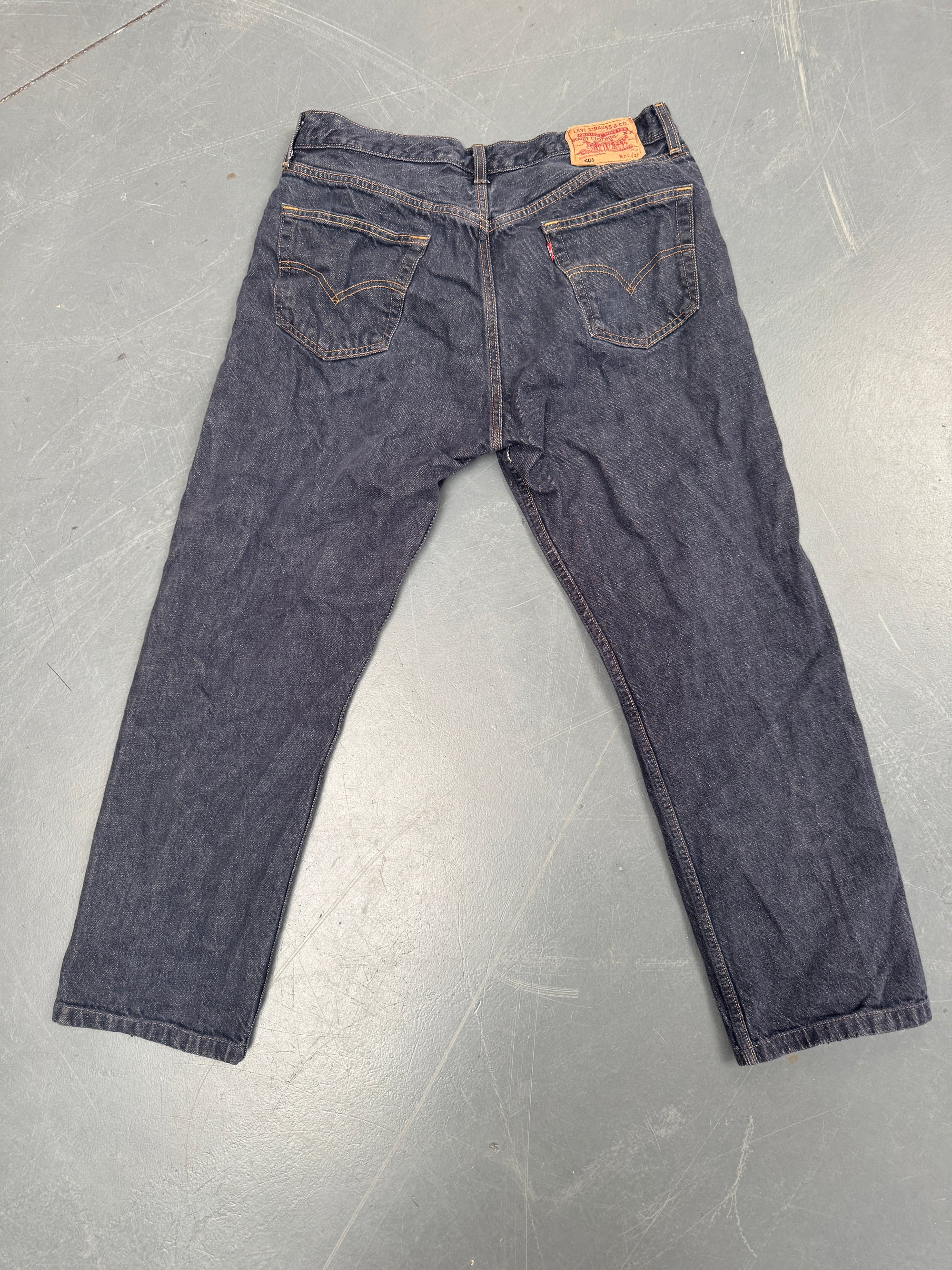 Mens Levis 501 Regular Fit Vintage Jean - W 32 L 28 - Slate Grey
