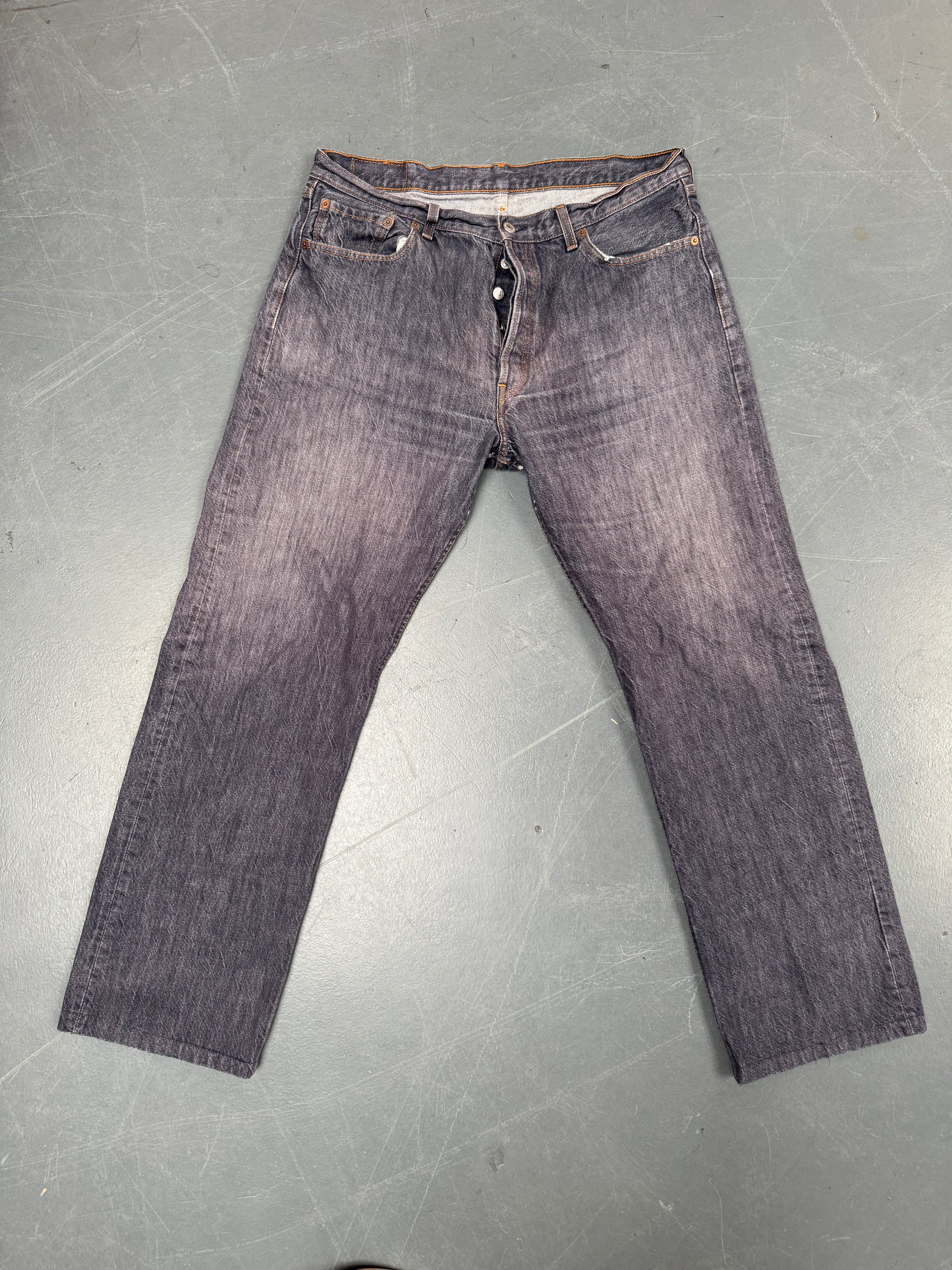 Mens Levis 501 Regular Fit Vintage Jean - W 34 L 31 - Slate Grey SL150