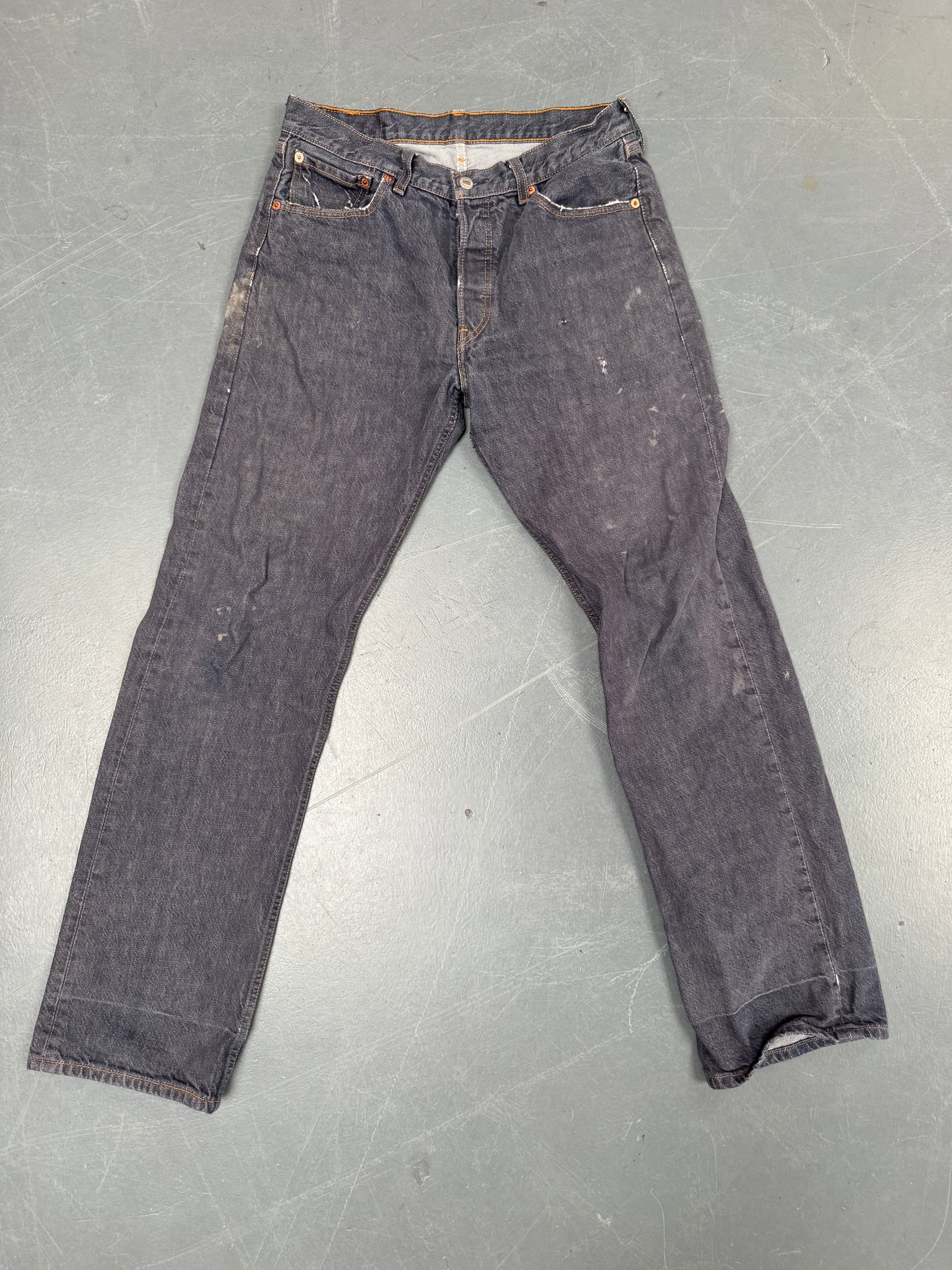 Mens Levis 501 Regular Fit Vintage Jean - W 30 L 32 - Slate Grey SL151