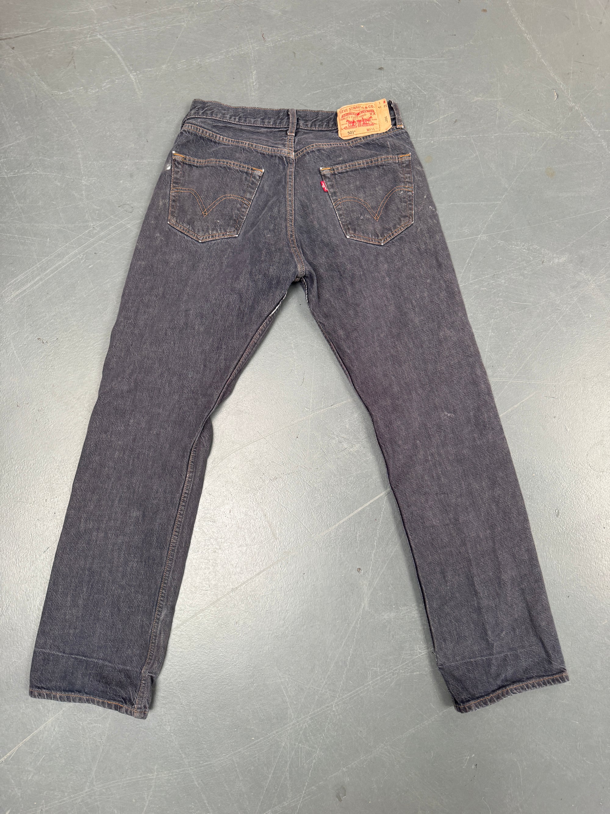 Mens Levis 501 Regular Fit Vintage Jean - W 30 L 32 - Slate Grey SL151